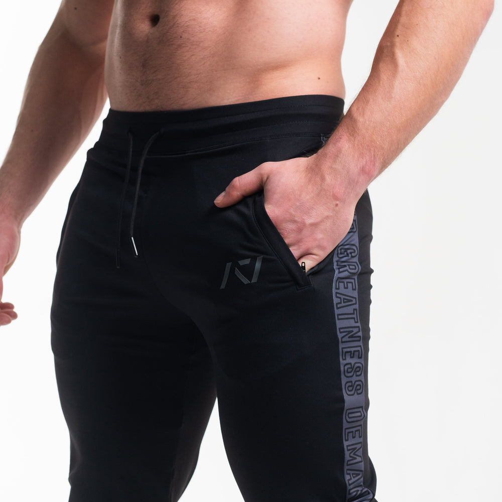 
                      
                        Defy joggers are just as comfortable in the gym as they are going out. These are made with premium moisture-wicking 4-way-stretch material for greater range of motion. These are a great fit for both men and women. All A7 Powerlifting Equipment shipping to UK, Norway, Switzerland and Iceland.
                      
                    