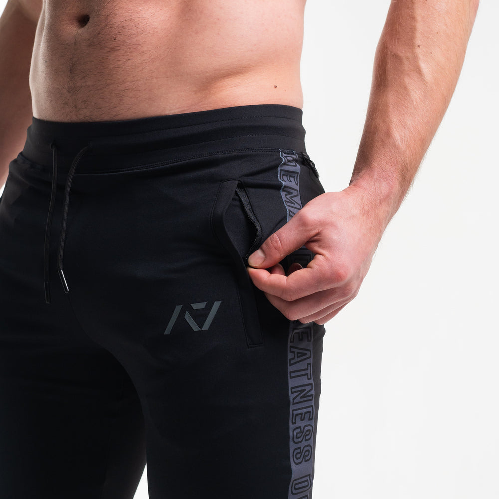 
                      
                        Defy joggers are just as comfortable in the gym as they are going out. These are made with premium moisture-wicking 4-way-stretch material for greater range of motion. These are a great fit for both men and women. All A7 Powerlifting Equipment shipping to UK, Norway, Switzerland and Iceland.
                      
                    