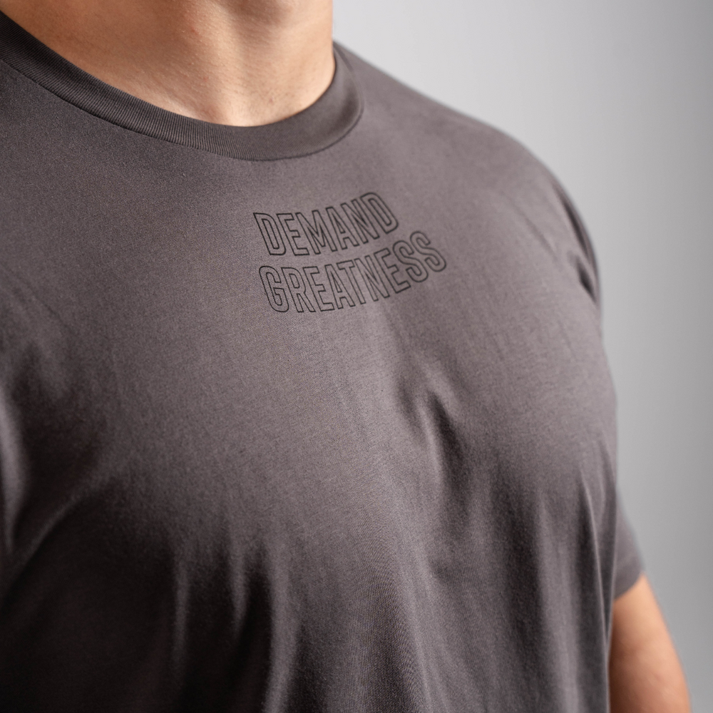 Demand Greatness True-Fit Shadow Stone Grey is our new meet shirt design highlighting Demand Greatness with a double outline font to showcase your impact on the platform. The Shirt is IPF Approved. Shop the full A7 Powerlifting IPF Approved Equipment collection. The IPF Approved Kit includes Powerlifting Singlet, A7 Meet Shirt, A7 Zebra Wrist Wraps, A7 Deadlift Socks, Hourglass Knee Sleeves (Stiff and Rigor Mortis Knee Sleeves). All A7 Powerlifting Equipment shipping to UK, Norway, Switzerland and Iceland.