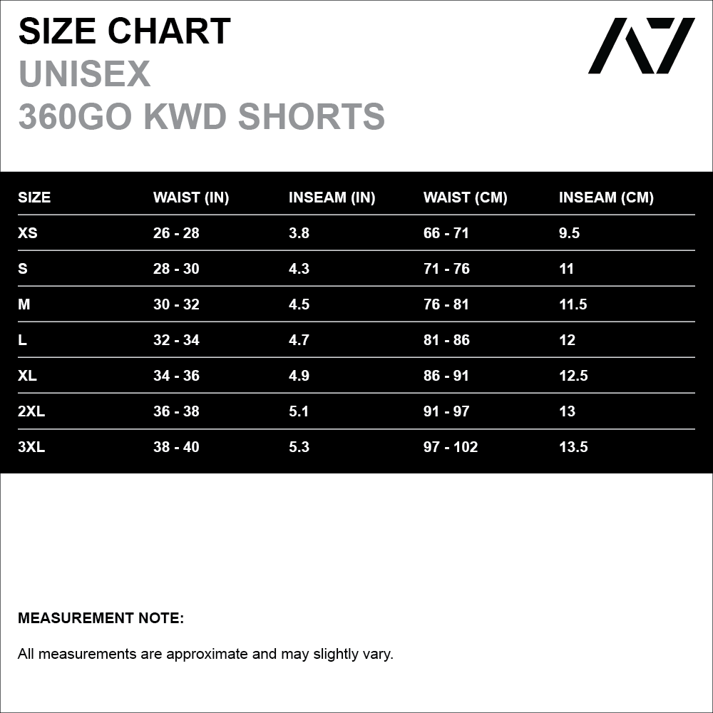 360GO was created to provide the flexibility for all movements in your training while offering comfort. These shorts offer 360 degrees of stretch in all angles and allow you to remain comfortable without limiting any movement in both training and life environments. Designed with a wide drawstring to easily adjust your waist without slipping. Purchase 360GO KWD Squat Shorts from A7 UK. All A7 Powerlifting Equipment shipping to UK, Norway, Switzerland and Iceland.