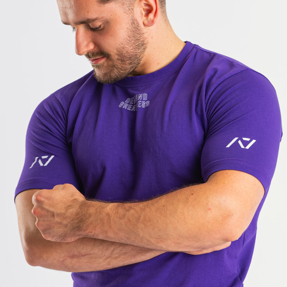 
                      
                        DG23 Purple is our new meet shirt design highlighting Demand Greatness with a double outline font to showcase your impact on the platform. The DG23 Meet Shirt is IPF Approved. Shop the full A7 Powerlifting IPF Approved Equipment collection. The IPF Approved Kit includes Powerlifting Singlet, A7 Meet Shirt, A7 Zebra Wrist Wraps, A7 Deadlift Socks, Hourglass Knee Sleeves (Stiff Knee Sleeves and Rigor Mortis Knee Sleeves). All A7 Powerlifting Equipment shipping to UK, Norway, Switzerland and Iceland.
                      
                    