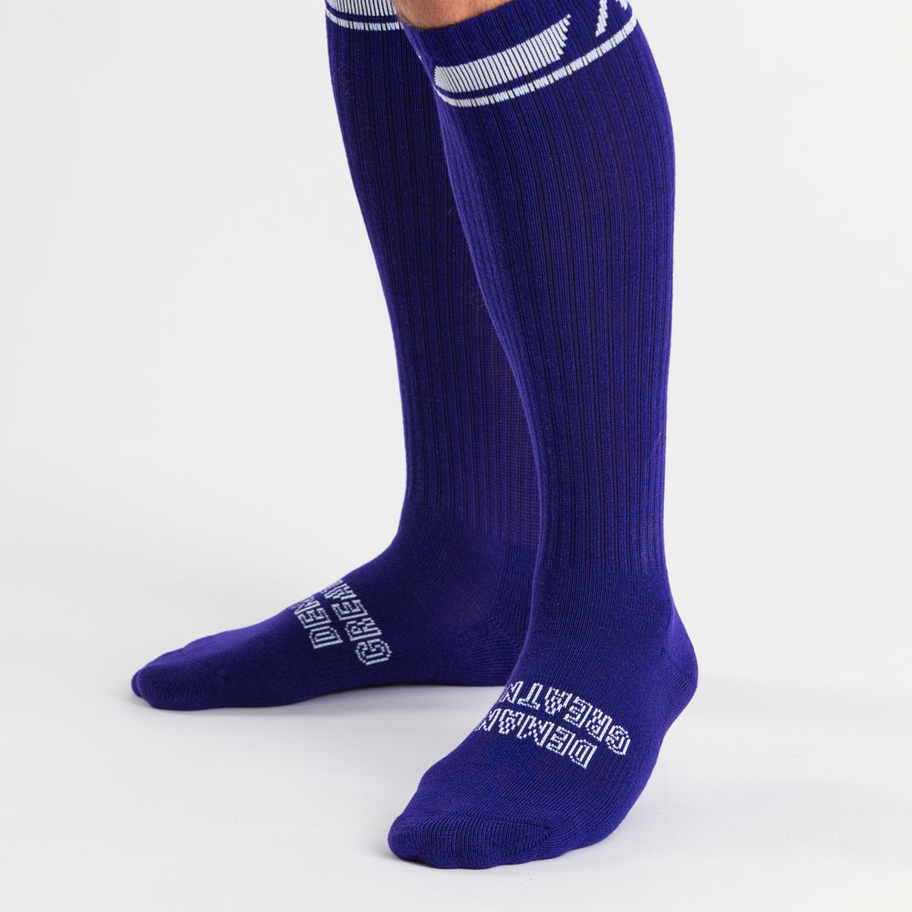 
                      
                        A7 Purple deadlift socks are designed specifically for pulls and keep your shins protected from scrapes. A7 deadlift socks are a perfect pair to wear in training or powerlifting competition. The A7 IPF Approved Kit includes Powerlifting Singlet, A7 Meet Shirt, A7 Zebra Wrist Wraps, A7 Deadlift Socks, Hourglass Knee Sleeves (Stiff Knee Sleeves and Rigor Mortis Knee Sleeves). All A7 Powerlifting Equipment shipping to UK, Norway, Switzerland and Iceland.
                      
                    