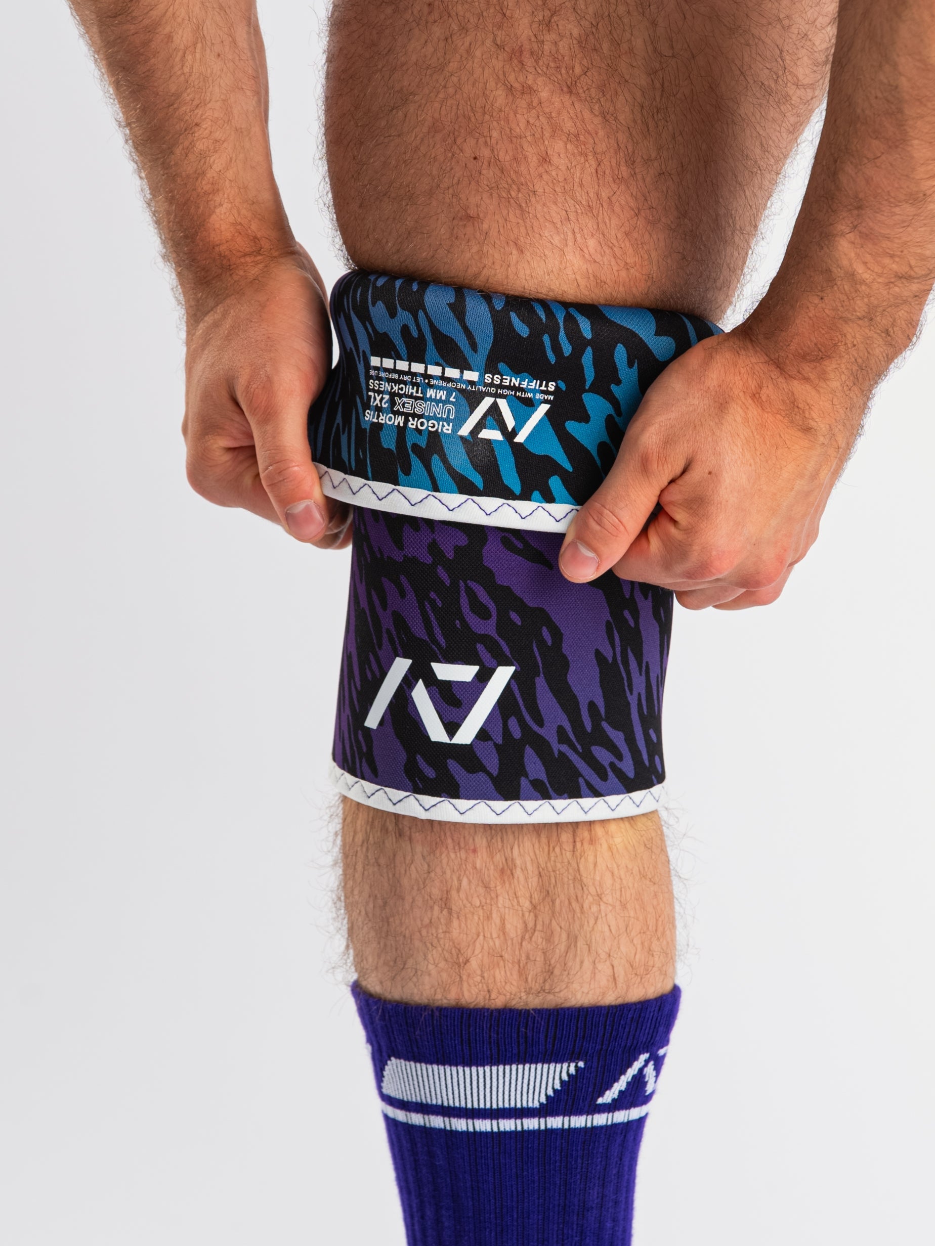 A7 IPF Approved Hourglass Knee Sleeves feature an hourglass-shaped centre taper fit to help provide knee compression while maintaining proper tightness around the calf and quad, offered in three stiffnesses (Flexi, Stiff and Rigor Mortis). Shop the full A7 Powerlifting IPF Approved Equipment collection. The IPF Approved Kit includes Powerlifting Singlet, A7 Meet Shirt, A7 Zebra Wrist Wraps and A7 Deadlift Socks. All A7 Powerlifting Equipment shipping to UK, Norway, Switzerland and Iceland.