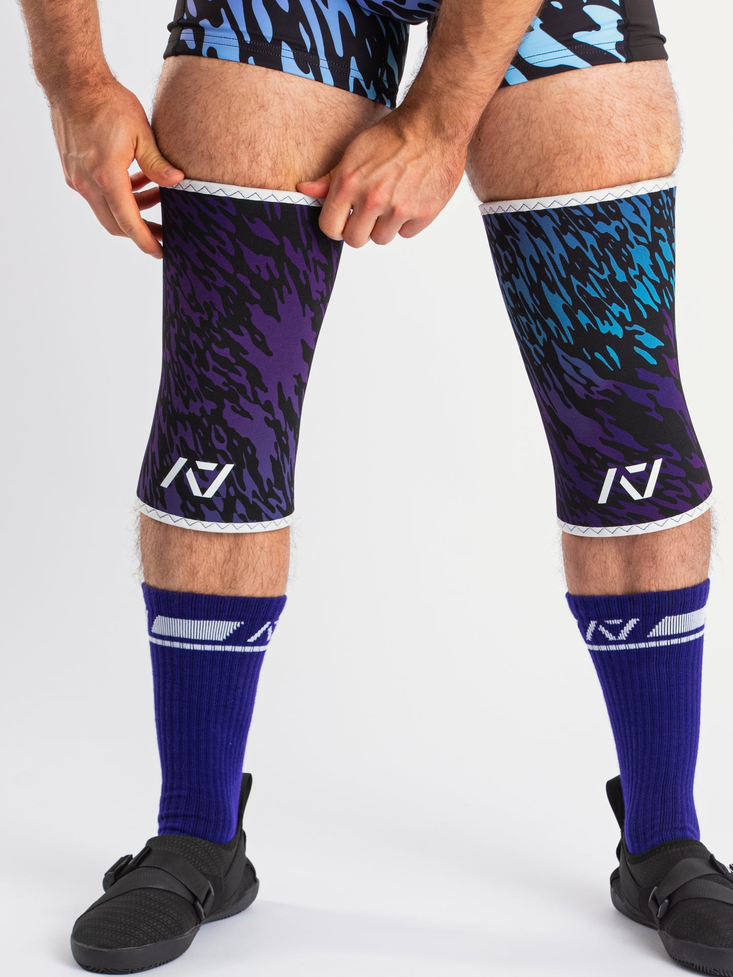 A7 IPF Approved Hourglass Knee Sleeves feature an hourglass-shaped centre taper fit to help provide knee compression while maintaining proper tightness around the calf and quad, offered in three stiffnesses (Flexi, Stiff and Rigor Mortis). Shop the full A7 Powerlifting IPF Approved Equipment collection. The IPF Approved Kit includes Powerlifting Singlet, A7 Meet Shirt, A7 Zebra Wrist Wraps and A7 Deadlift Socks. All A7 Powerlifting Equipment shipping to UK, Norway, Switzerland and Iceland.