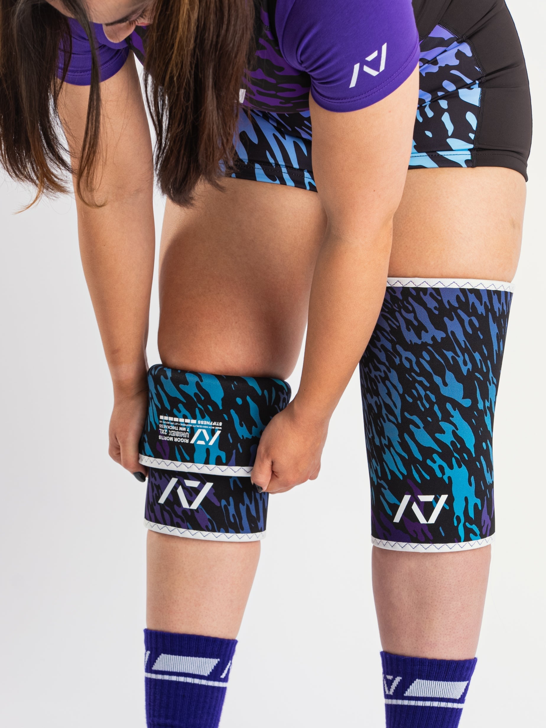 A7 IPF Approved Hourglass Knee Sleeves feature an hourglass-shaped centre taper fit to help provide knee compression while maintaining proper tightness around the calf and quad, offered in three stiffnesses (Flexi, Stiff and Rigor Mortis). Shop the full A7 Powerlifting IPF Approved Equipment collection. The IPF Approved Kit includes Powerlifting Singlet, A7 Meet Shirt, A7 Zebra Wrist Wraps and A7 Deadlift Socks. All A7 Powerlifting Equipment shipping to UK, Norway, Switzerland and Iceland.