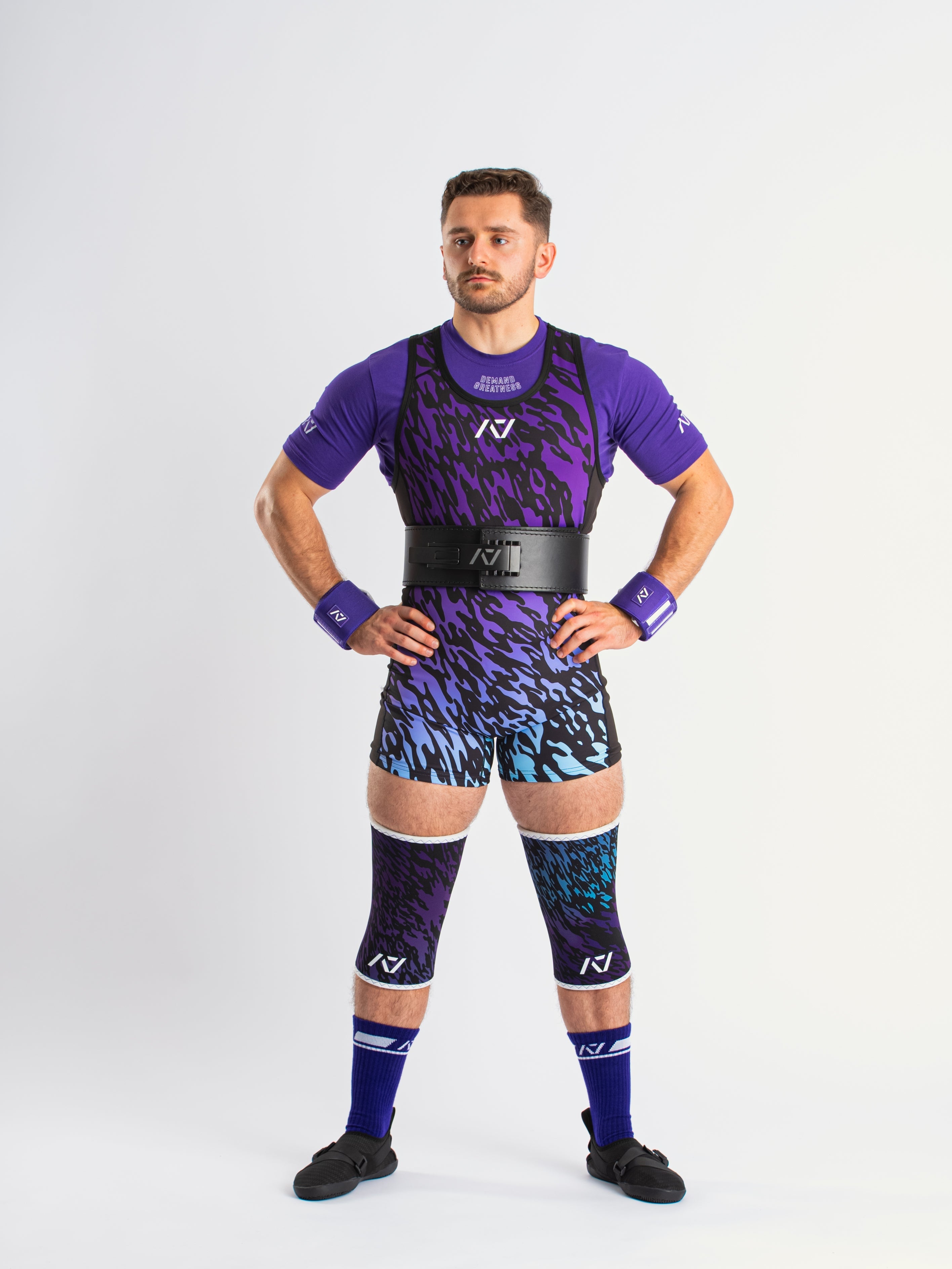 Our IPF APPROVED Rausch Singlets are designed to support the strength and power of an lifter. A racerback design with advanced compression fabric provides powerlifters ultimate support whilst on the platform. IPF Approved Kit includes Rausch Powerlifting Singlet, A7 Meet Shirt, A7 Zebra Wrist Wraps, A7 Deadlift Socks, Hourglass Knee Sleeves (Stiff Knee Sleeves and Rigor Mortis Knee Sleeves). All A7 Powerlifting Equipment shipping to UK, Norway, Switzerland and Iceland.