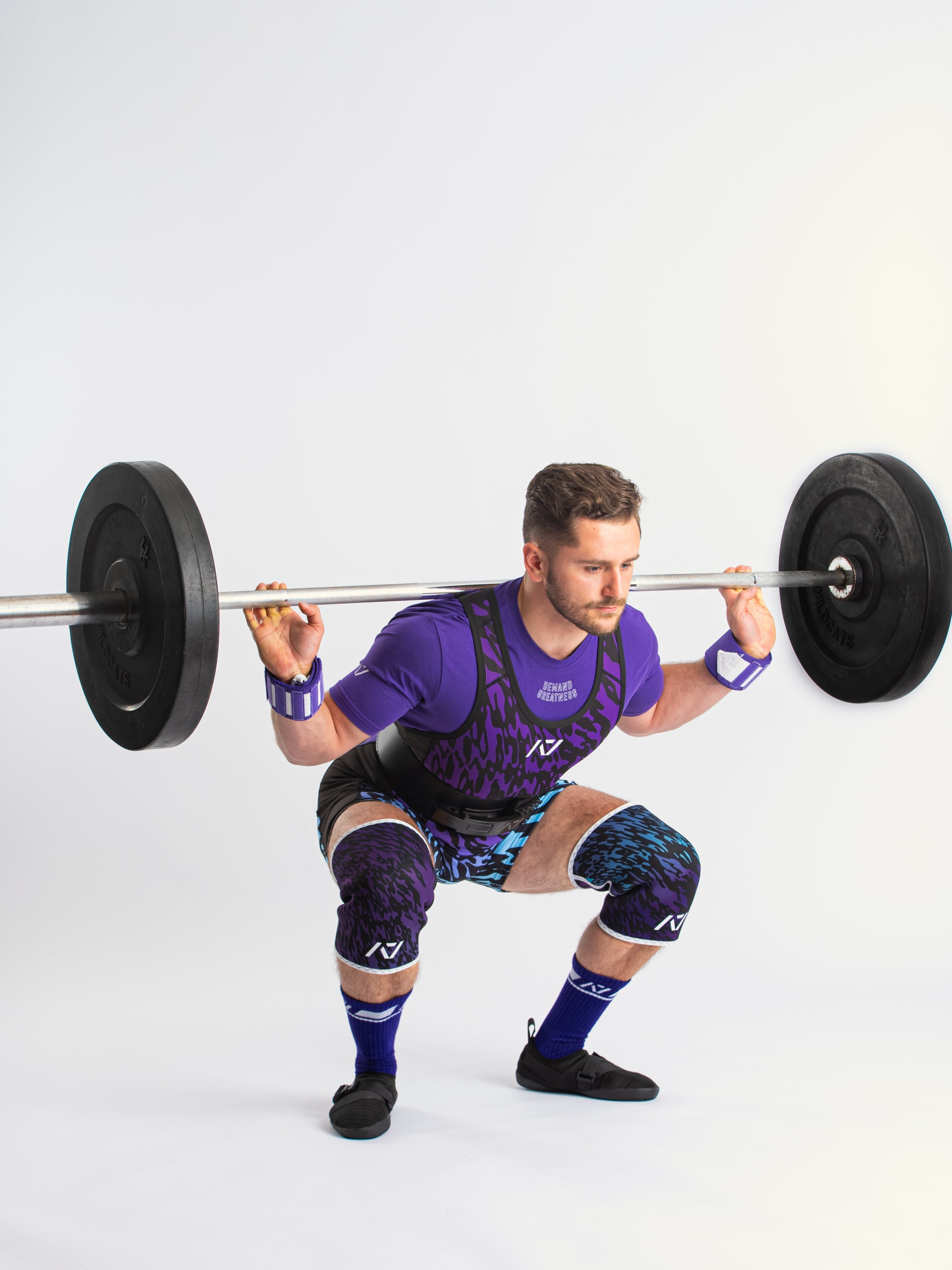 Our IPF APPROVED Rausch Singlets are designed to support the strength and power of an lifter. A racerback design with advanced compression fabric provides powerlifters ultimate support whilst on the platform. IPF Approved Kit includes Rausch Powerlifting Singlet, A7 Meet Shirt, A7 Zebra Wrist Wraps, A7 Deadlift Socks, Hourglass Knee Sleeves (Stiff Knee Sleeves and Rigor Mortis Knee Sleeves). All A7 Powerlifting Equipment shipping to UK, Norway, Switzerland and Iceland.