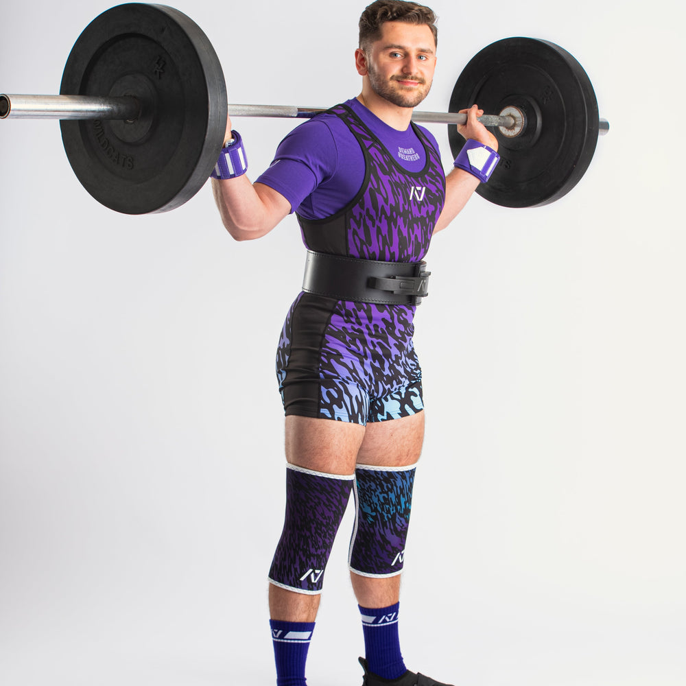 
                      
                        Our IPF APPROVED Rausch Singlets are designed to support the strength and power of an lifter. A racerback design with advanced compression fabric provides powerlifters ultimate support whilst on the platform. IPF Approved Kit includes Rausch Powerlifting Singlet, A7 Meet Shirt, A7 Zebra Wrist Wraps, A7 Deadlift Socks, Hourglass Knee Sleeves (Stiff Knee Sleeves and Rigor Mortis Knee Sleeves). All A7 Powerlifting Equipment shipping to UK, Norway, Switzerland and Iceland.
                      
                    