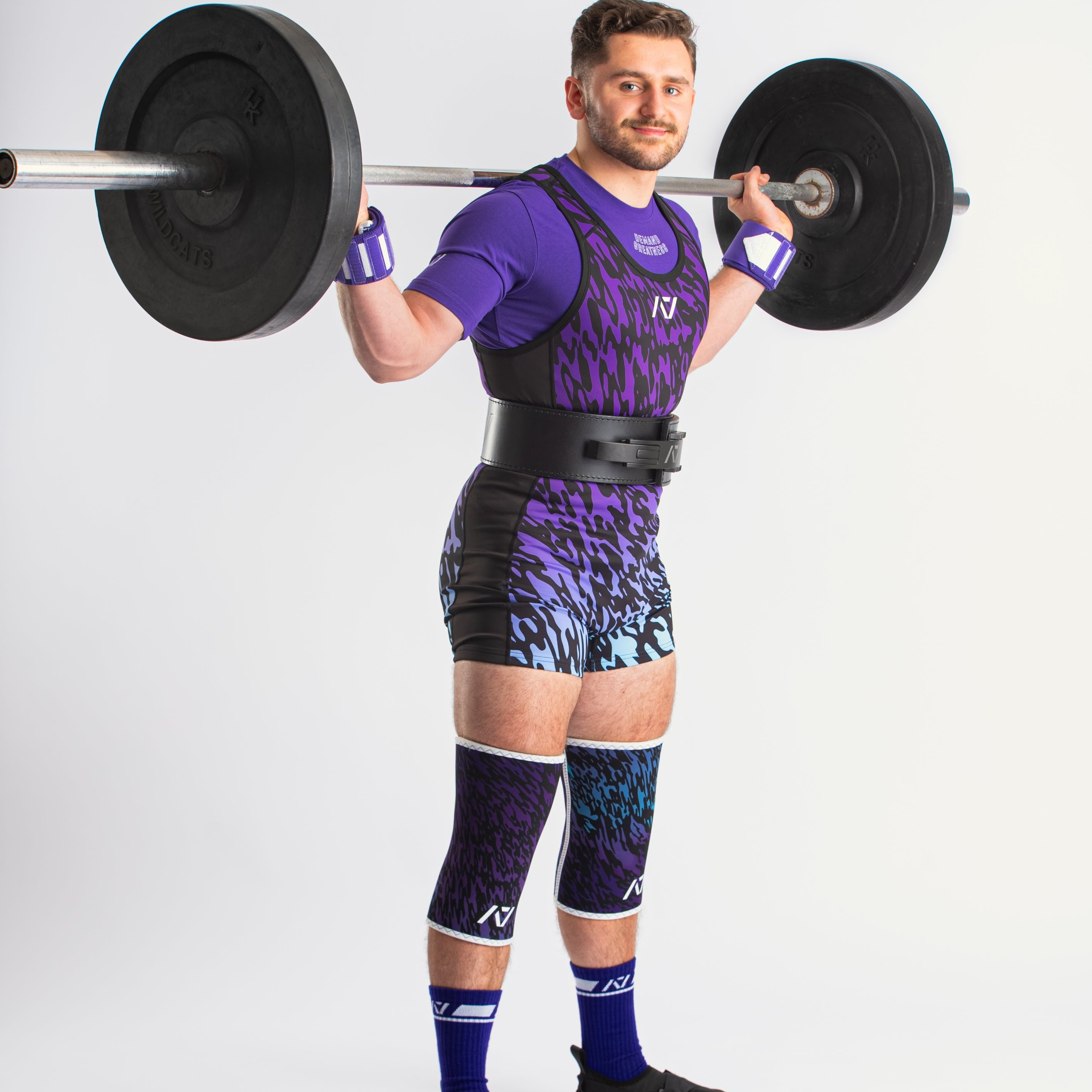 Our IPF APPROVED Rausch Singlets are designed to support the strength and power of an lifter. A racerback design with advanced compression fabric provides powerlifters ultimate support whilst on the platform. IPF Approved Kit includes Rausch Powerlifting Singlet, A7 Meet Shirt, A7 Zebra Wrist Wraps, A7 Deadlift Socks, Hourglass Knee Sleeves (Stiff Knee Sleeves and Rigor Mortis Knee Sleeves). All A7 Powerlifting Equipment shipping to UK, Norway, Switzerland and Iceland.