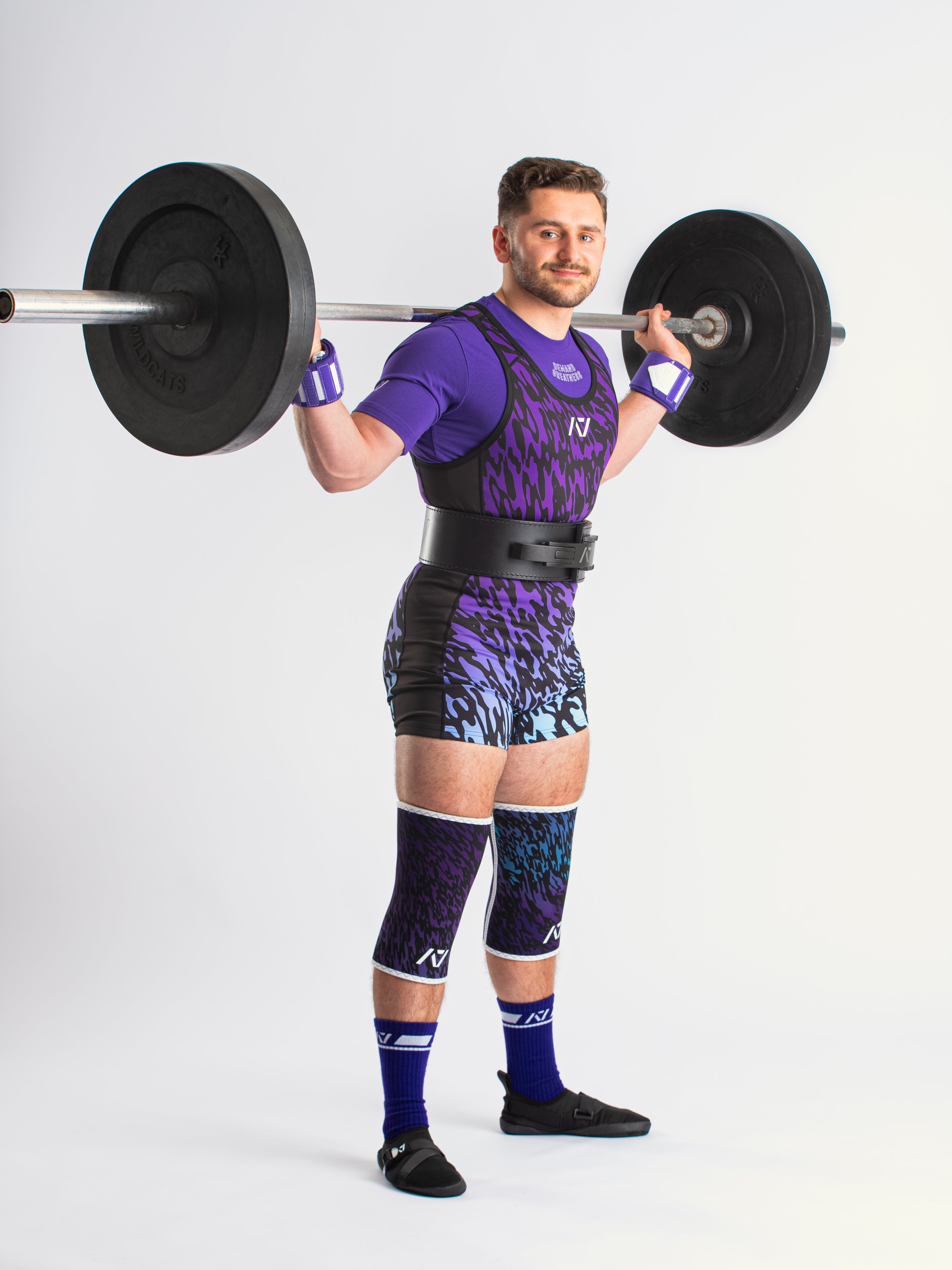 Our IPF APPROVED Rausch Singlets are designed to support the strength and power of an lifter. A racerback design with advanced compression fabric provides powerlifters ultimate support whilst on the platform. IPF Approved Kit includes Rausch Powerlifting Singlet, A7 Meet Shirt, A7 Zebra Wrist Wraps, A7 Deadlift Socks, Hourglass Knee Sleeves (Stiff Knee Sleeves and Rigor Mortis Knee Sleeves). All A7 Powerlifting Equipment shipping to UK, Norway, Switzerland and Iceland.