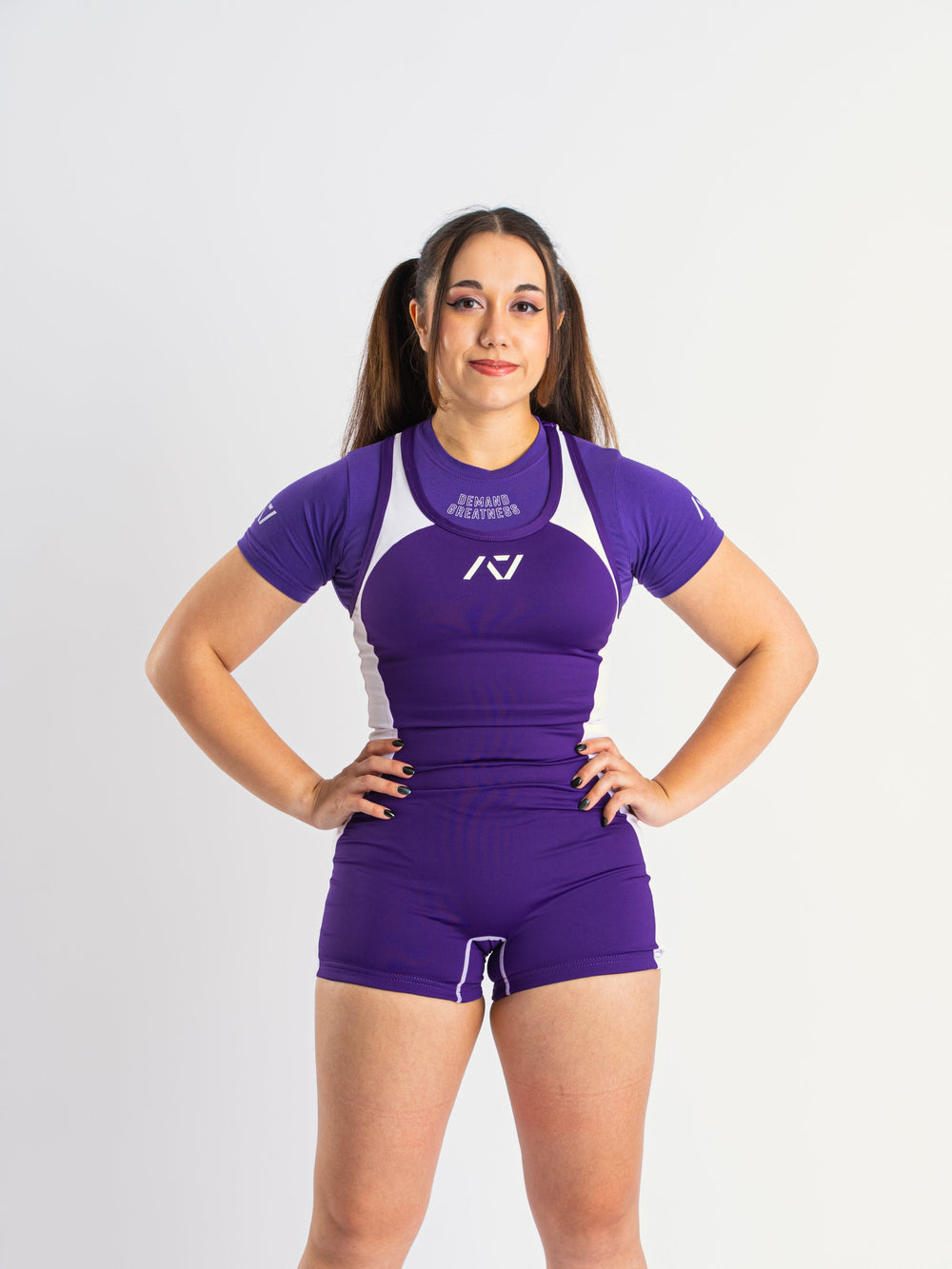 A7 IPF Approved Purple Luno singlet features extra lat mobility, side panel stitching to guide the squat depth level and curved panel design for a slimming look. The Women's cut singlet features a tapered waist and additional quad room. The IPF Approved Kit includes Luno Powerlifting Singlet, A7 Meet Shirt, A7 Zebra Wrist Wraps, A7 Deadlift Socks, Hourglass Knee Sleeves (Stiff Knee Sleeves and Rigor Mortis Knee Sleeves). All A7 Powerlifting Equipment shipping to UK, Norway, Switzerland and Iceland.