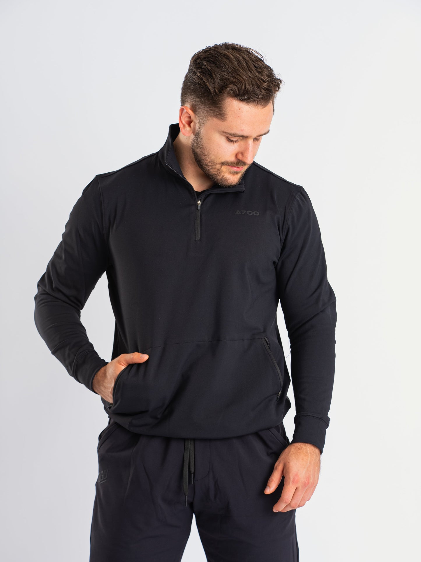 Cobra Quarter Zip Jacket offers unmatched comfort, and style for all strength athletes. The moisture-wicking fabric keeps you dry and comfortable in and out the gym. Featuring a quarter zip cut with durable YKK zippers, this jacket is built for both functionality and style. Designed with a unisex fit, it pairs perfectly with our matching Cobra 360Go 1Z Joggers and Shorts. All A7 Powerlifting Equipment shipping to UK, Norway, Switzerland and Iceland.