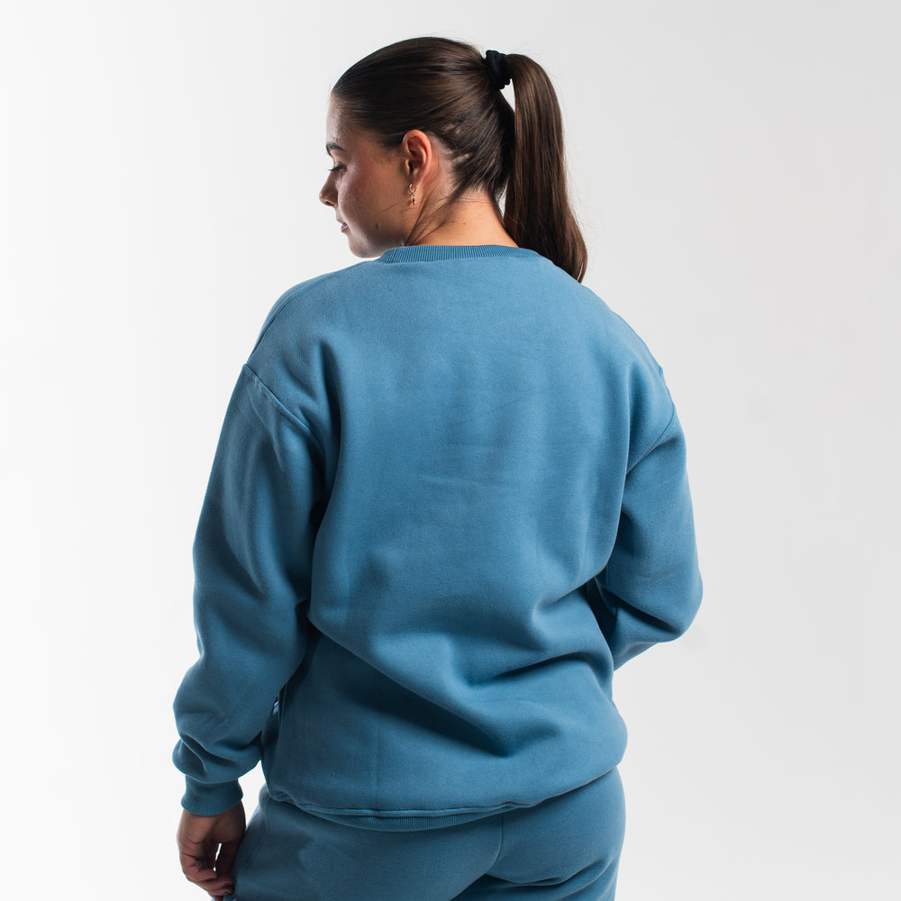 Script Oversized Non Bar Grip Crew - Slate Blue