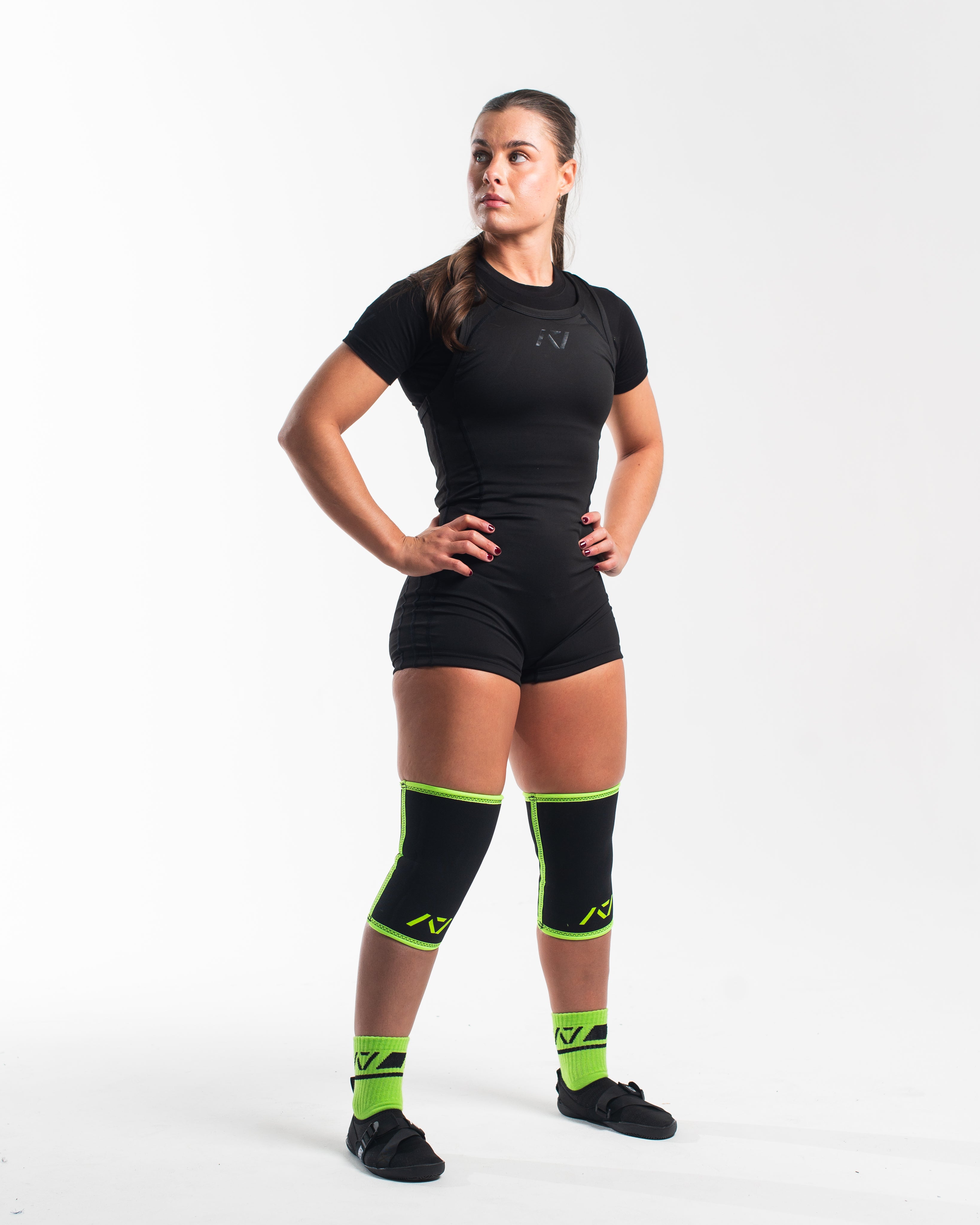 A7 IPF Approved Hourglass Knee Sleeves feature an hourglass-shaped centre taper fit to help provide knee compression while maintaining proper tightness around the calf and quad, offered in three stiffnesses (Flexi, Stiff and Rigor Mortis). Shop the full A7 Powerlifting IPF Approved Equipment collection. The IPF Approved Kit includes Powerlifting Singlet, A7 Meet Shirt, A7 Zebra Wrist Wraps and A7 Deadlift Socks. All A7 Powerlifting Equipment shipping to UK, Norway, Switzerland and Iceland.