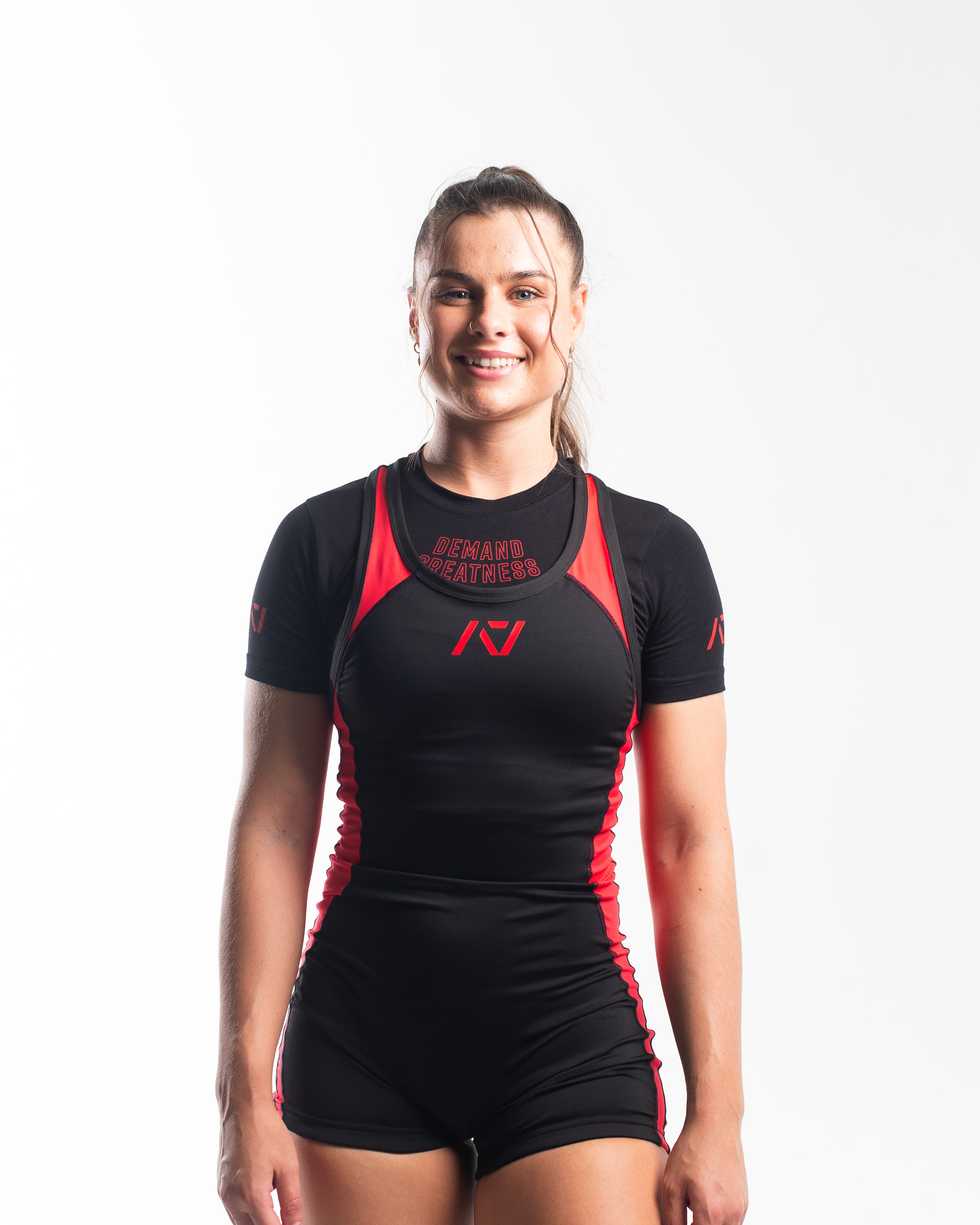 A7 IPF Approved Red Dawn Luno singlet features extra lat mobility, side panel stitching to guide the squat depth level and curved panel design for a slimming look. The Women's cut singlet features a tapered waist and additional quad room. The IPF Approved Kit includes Luno Powerlifting Singlet, A7 Meet Shirt, A7 Zebra Wrist Wraps, A7 Deadlift Socks, Hourglass Knee Sleeves (Stiff Knee Sleeves and Rigor Mortis Knee Sleeves). All A7 Powerlifting Equipment shipping to UK, Norway, Switzerland and Iceland.