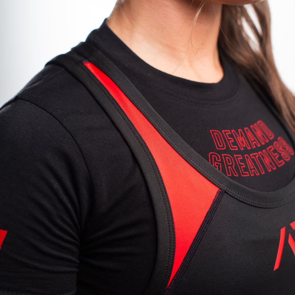 
                      
                        A7 IPF Approved Red Dawn Luno singlet features extra lat mobility, side panel stitching to guide the squat depth level and curved panel design for a slimming look. The Women's cut singlet features a tapered waist and additional quad room. The IPF Approved Kit includes Luno Powerlifting Singlet, A7 Meet Shirt, A7 Zebra Wrist Wraps, A7 Deadlift Socks, Hourglass Knee Sleeves (Stiff Knee Sleeves and Rigor Mortis Knee Sleeves). All A7 Powerlifting Equipment shipping to UK, Norway, Switzerland and Iceland.
                      
                    