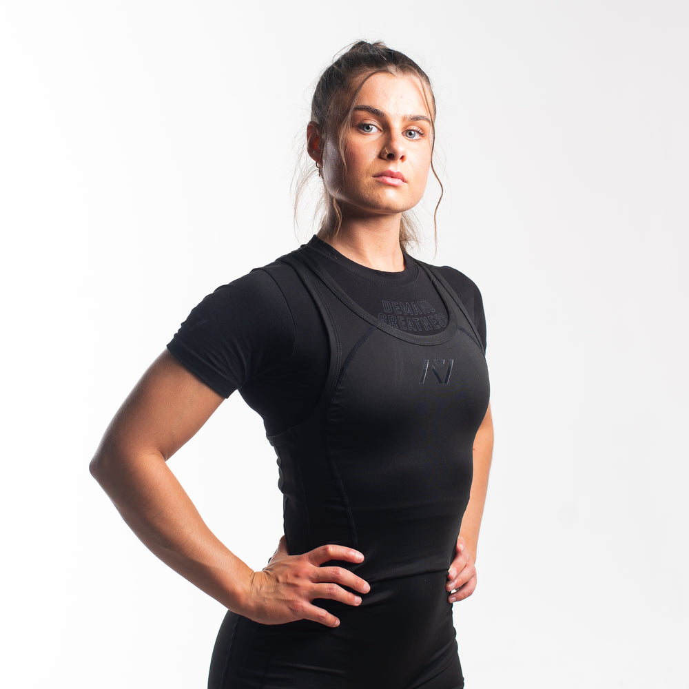 
                      
                        A7 IPF Approved Stealth Luno singlet features extra lat mobility, side panel stitching to guide the squat depth level and curved panel design for a slimming look. The Women's cut singlet features a tapered waist and additional quad room. The IPF Approved Kit includes Luno Powerlifting Singlet, A7 Meet Shirt, A7 Zebra Wrist Wraps, A7 Deadlift Socks, Hourglass Knee Sleeves (Stiff Knee Sleeves and Rigor Mortis Knee Sleeves). All A7 Powerlifting Equipment shipping to UK, Norway, Switzerland and Iceland.
                      
                    