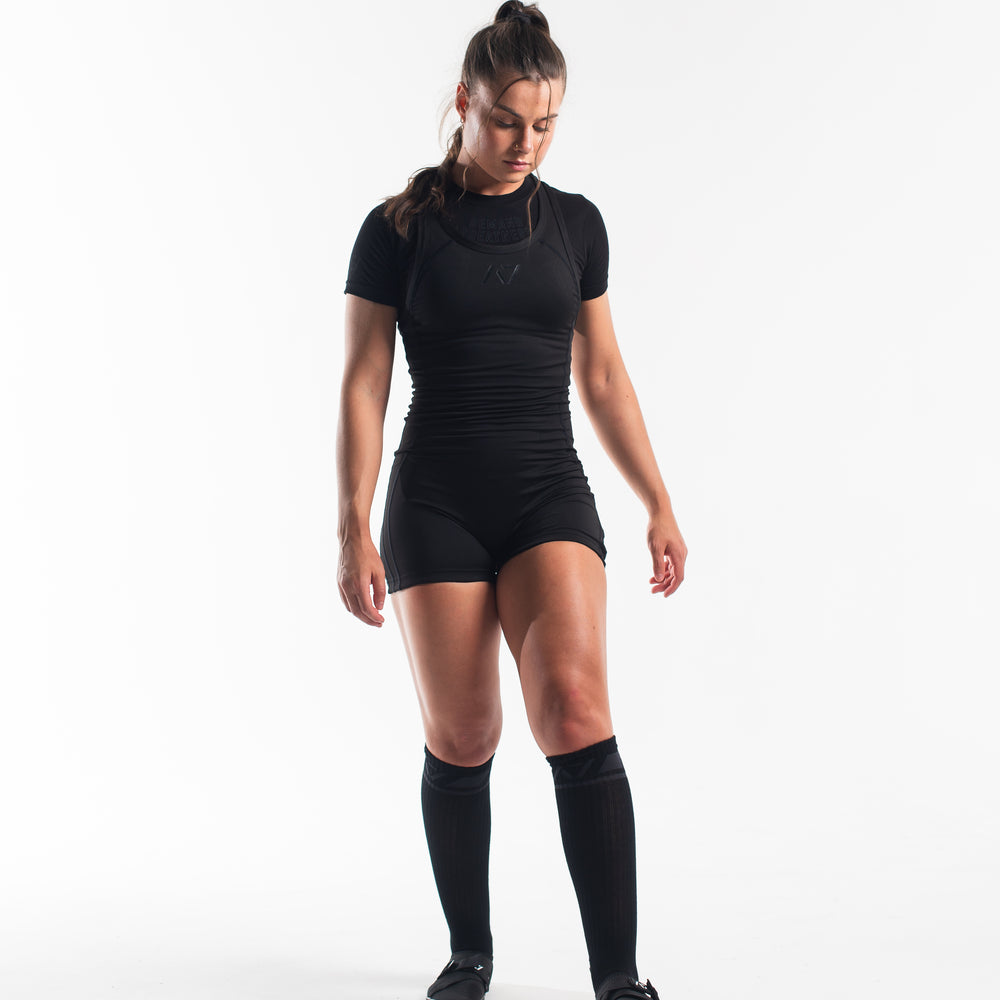 
                      
                        A7 IPF Approved Stealth Luno singlet features extra lat mobility, side panel stitching to guide the squat depth level and curved panel design for a slimming look. The Women's cut singlet features a tapered waist and additional quad room. The IPF Approved Kit includes Luno Powerlifting Singlet, A7 Meet Shirt, A7 Zebra Wrist Wraps, A7 Deadlift Socks, Hourglass Knee Sleeves (Stiff Knee Sleeves and Rigor Mortis Knee Sleeves). All A7 Powerlifting Equipment shipping to UK, Norway, Switzerland and Iceland.
                      
                    