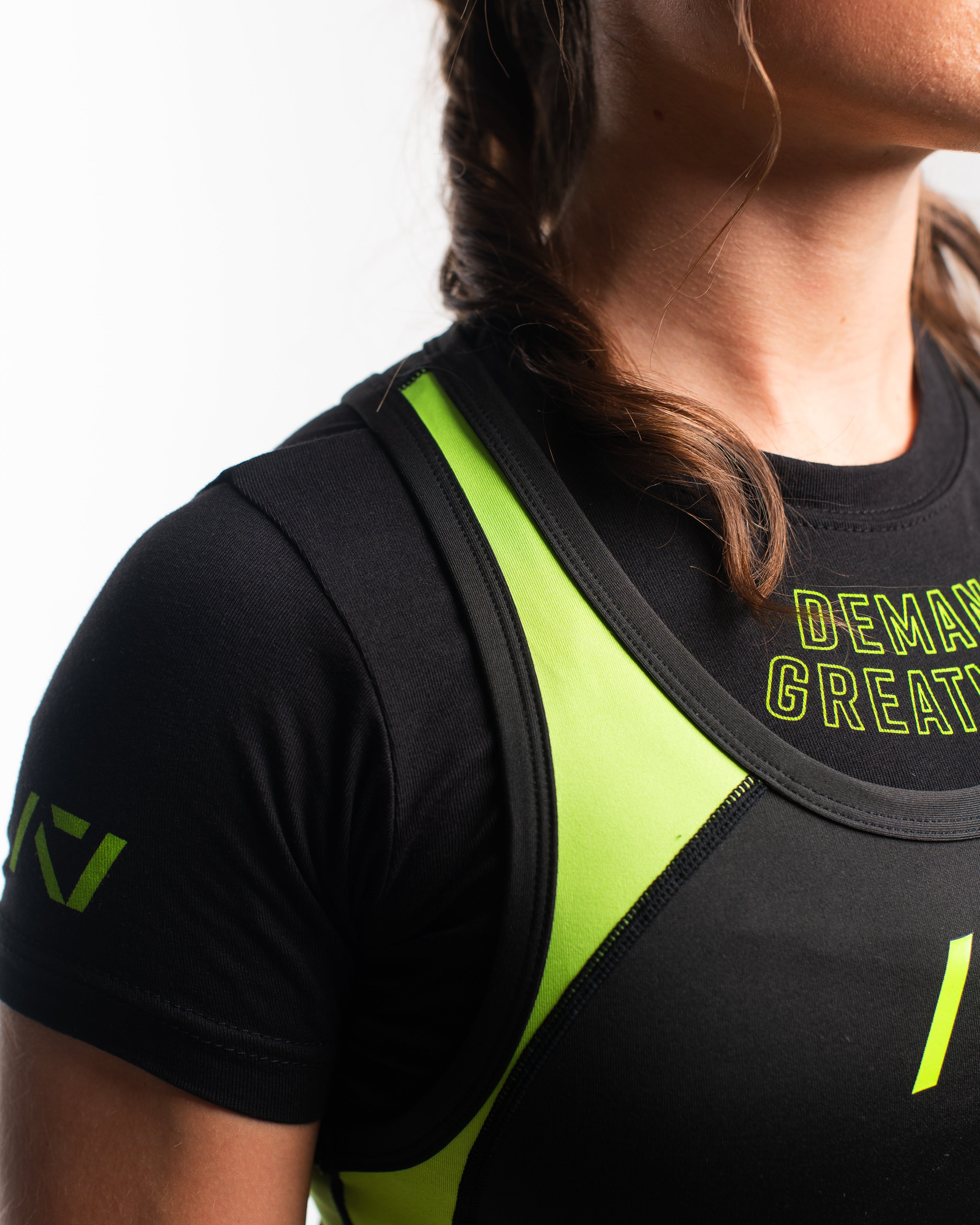 A7 IPF Approved Alien Luno singlet features extra lat mobility, side panel stitching to guide the squat depth level and curved panel design for a slimming look. The Women's cut singlet features a tapered waist and additional quad room. The IPF Approved Kit includes Alien Luno Powerlifting Singlet, A7 Meet Shirt, A7 Deadlift Socks, Hourglass Knee Sleeves (Stiff Knee Sleeves and Rigor Mortis Knee Sleeves). All A7 Powerlifting Equipment shipping to UK, Norway, Switzerland and Iceland.