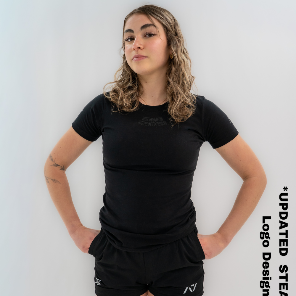 
                      
                        Demand Greatness True-Fit Stealth is our new meet shirt design highlighting Demand Greatness with a double outline font to showcase your impact on the platform. The Shirt is IPF Approved. Shop the full A7 Powerlifting IPF Approved Equipment collection. The IPF Approved Kit includes Powerlifting Singlet, A7 Meet Shirt, A7 Zebra Wrist Wraps, A7 Deadlift Socks, Hourglass Knee Sleeves (Stiff and Rigor Mortis Knee Sleeves). All A7 Powerlifting Equipment shipping to UK, Norway, Switzerland and Iceland.
                      
                    