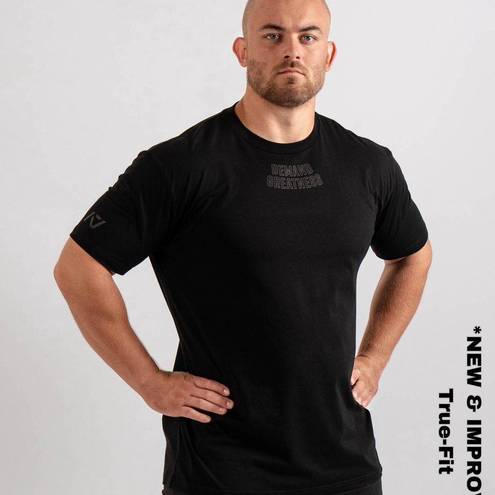 Demand Greatness True-Fit Stealth is our new meet shirt design highlighting Demand Greatness with a double outline font to showcase your impact on the platform. The Shirt is IPF Approved. Shop the full A7 Powerlifting IPF Approved Equipment collection. The IPF Approved Kit includes Powerlifting Singlet, A7 Meet Shirt, A7 Zebra Wrist Wraps, A7 Deadlift Socks, Hourglass Knee Sleeves (Stiff and Rigor Mortis Knee Sleeves). All A7 Powerlifting Equipment shipping to UK, Norway, Switzerland and Iceland.