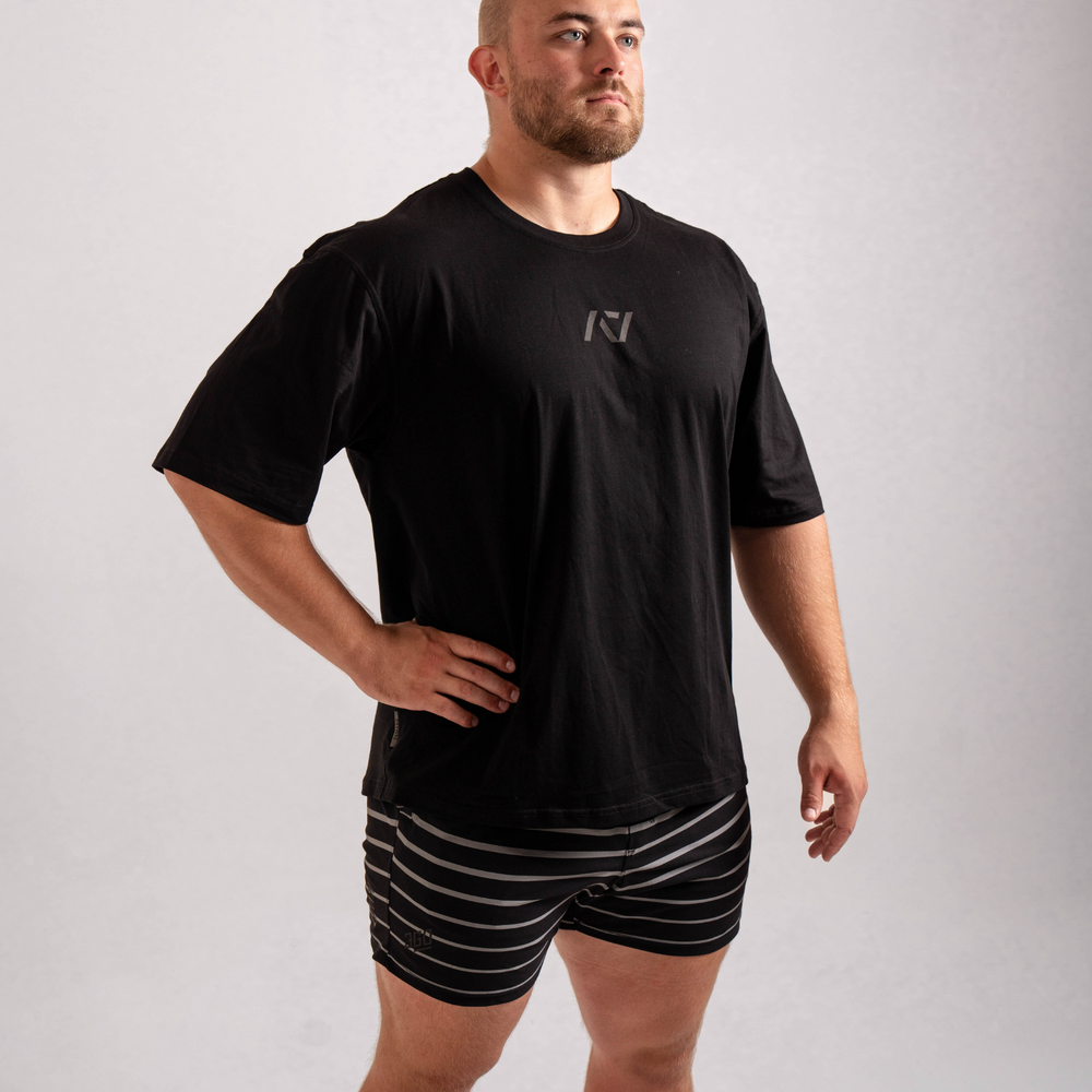 Powerlifting Over-Fit Unisex Non Bar Grip Shirt - Shadow Stone Black