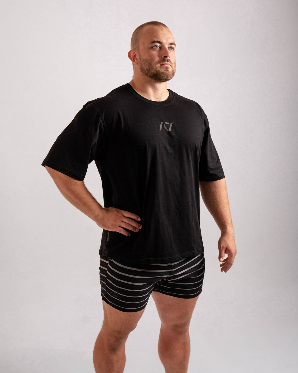 Powerlifting Over-Fit Unisex Non Bar Grip Shirt - Shadow Stone Black