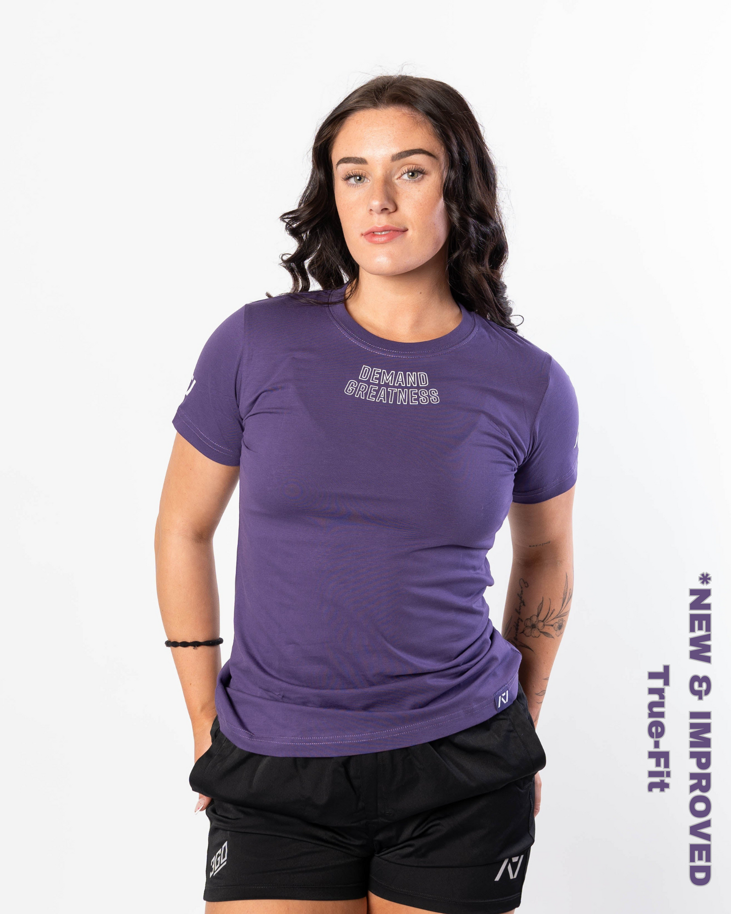 Demand Greatness True-Fit Women's Meet Shirt - IPF Approved - Purple