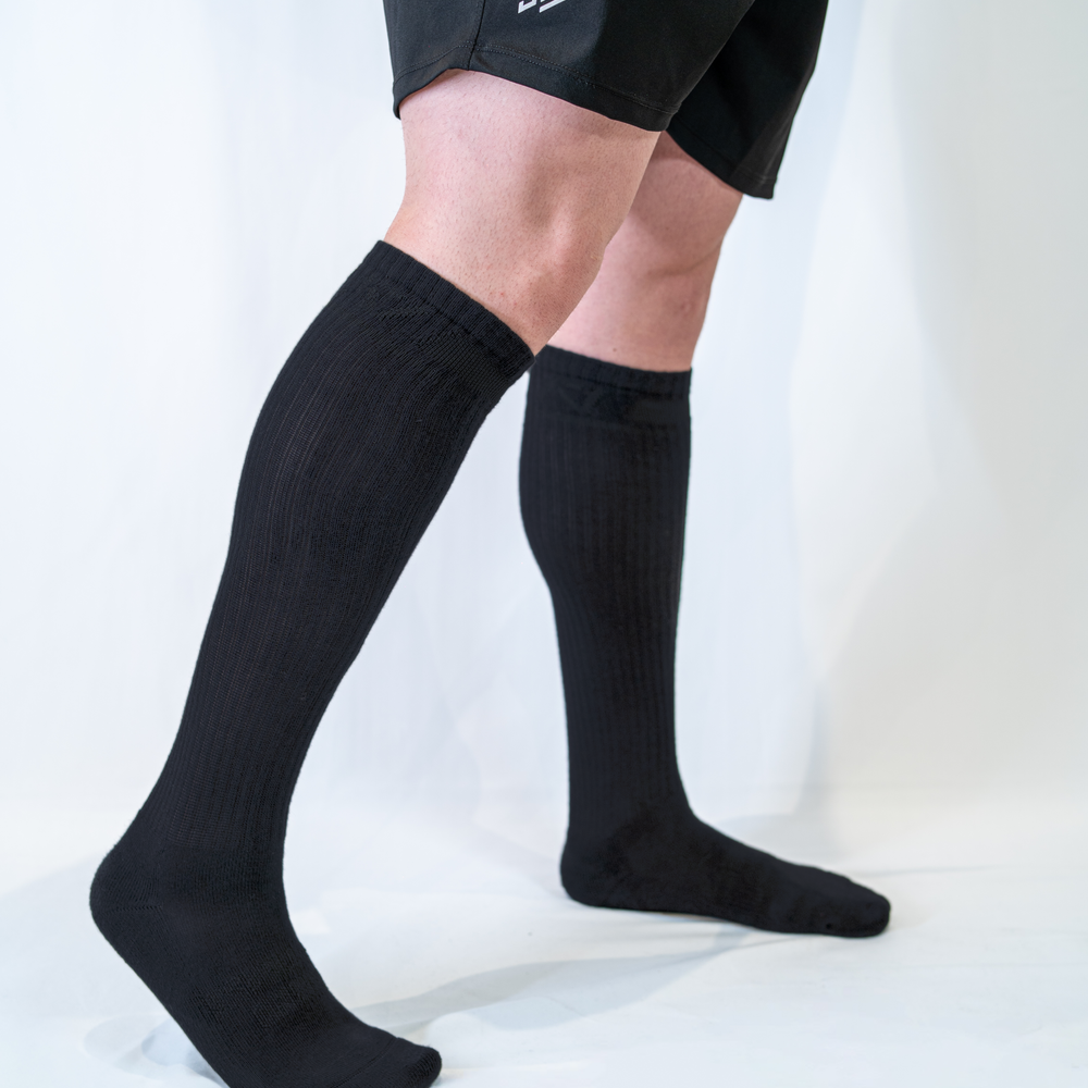 A7 Stealth Deadlift socks are designed specifically for pulls and keep your shins protected from scrapes. A7 deadlift socks are a perfect pair to wear in training or powerlifting competition. The IPF Approved Kit includes Powerlifting Singlet, A7 Meet Shirt, A7 Zebra Wrist Wraps, A7 Deadlift Socks, Hourglass Knee Sleeves (Stiff Knee Sleeves and Rigor Mortis Knee Sleeves). All A7 Powerlifting Equipment shipping to UK, Norway, Switzerland and Iceland.