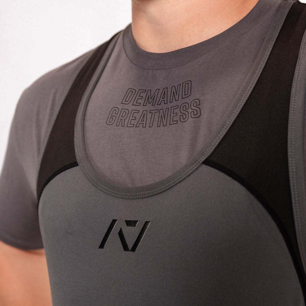 
                      
                        A7 IPF Approved Shadow Stone Grey Luno singlet features extra lat mobility, side panel stitching to guide the squat depth level and curved panel design for a slimming look. The Women's cut singlet features a tapered waist and additional quad room. The IPF Approved Kit includes Luno Powerlifting Singlet, A7 Meet Shirt, A7 Zebra Wrist Wraps, A7 Deadlift Socks, Hourglass Knee Sleeves (Stiff and Rigor Mortis Knee Sleeves). All A7 Powerlifting Equipment shipping to UK, Norway, Switzerland and Iceland.
                      
                    