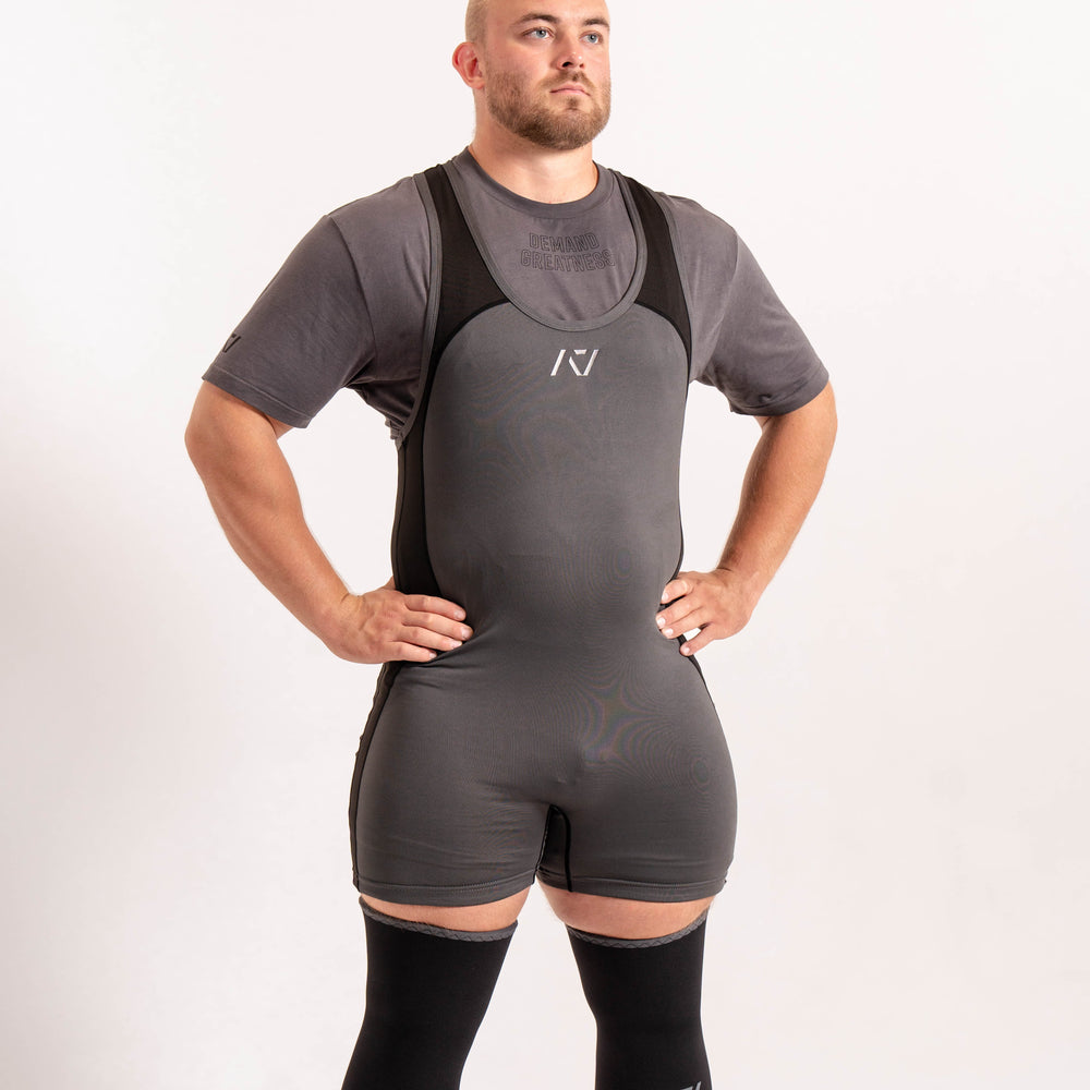 
                      
                        A7 IPF Approved Shadow Stone Grey Luno singlet features extra lat mobility, side panel stitching to guide the squat depth level and curved panel design for a slimming look. The Women's cut singlet features a tapered waist and additional quad room. The IPF Approved Kit includes Luno Powerlifting Singlet, A7 Meet Shirt, A7 Zebra Wrist Wraps, A7 Deadlift Socks, Hourglass Knee Sleeves (Stiff and Rigor Mortis Knee Sleeves). All A7 Powerlifting Equipment shipping to UK, Norway, Switzerland and Iceland.
                      
                    