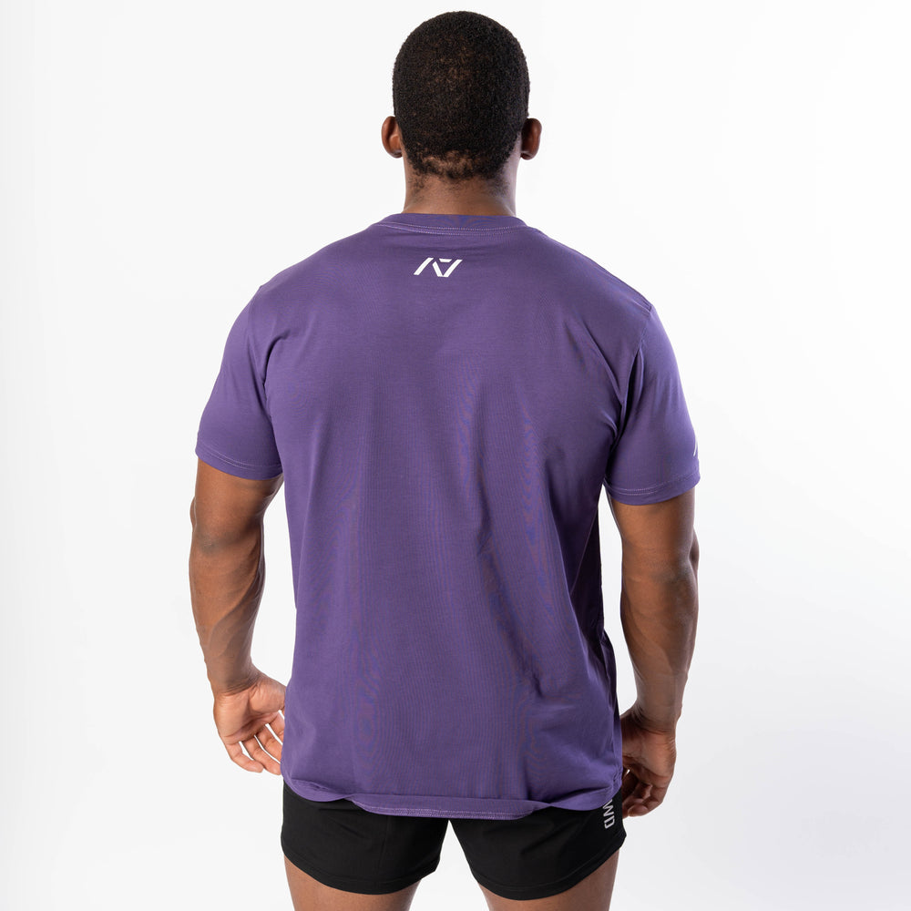 Demand Greatness True-Fit Purple is our new meet shirt design highlighting Demand Greatness with a double outline font to showcase your impact on the platform. The Shirt is IPF Approved. Shop the full A7 Powerlifting IPF Approved Equipment collection. The IPF Approved Kit includes Powerlifting Singlet, A7 Meet Shirt, A7 Zebra Wrist Wraps, A7 Deadlift Socks, Hourglass Knee Sleeves (Stiff and Rigor Mortis Knee Sleeves). All A7 Powerlifting Equipment shipping to UK, Norway, Switzerland and Iceland.