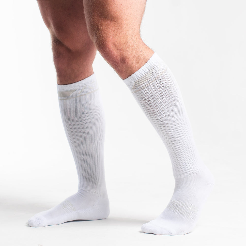 
                      
                        A7 Polar deadlift socks are designed specifically for pulls and keep your shins protected from scrapes. A7 deadlift socks are a perfect pair to wear in training or powerlifting competition. The A7 IPF Approved Kit includes Powerlifting Singlet, A7 Meet Shirt, A7 Zebra Wrist Wraps, A7 Deadlift Socks, Hourglass Knee Sleeves (Stiff Knee Sleeves and Rigor Mortis Knee Sleeves). All A7 Powerlifting Equipment shipping to UK, Norway, Switzerland and Iceland.
                      
                    