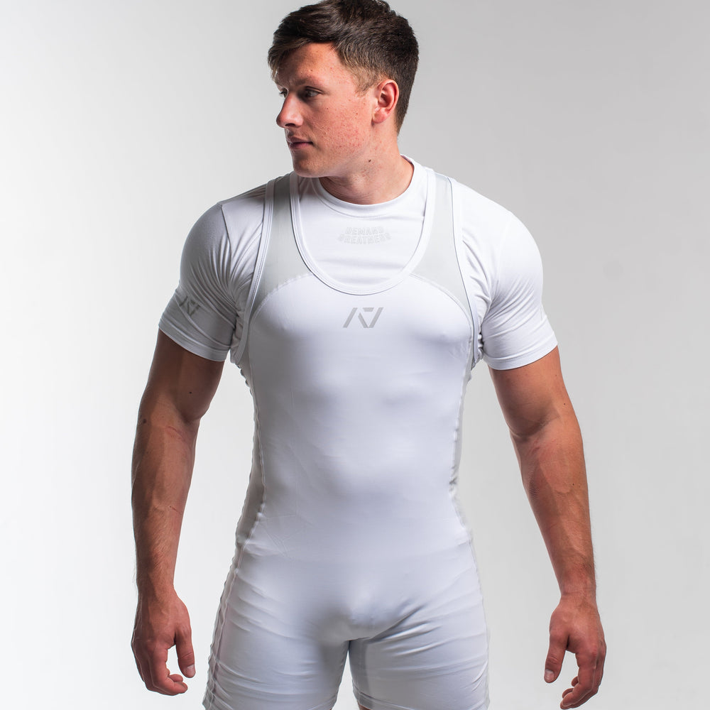 
                      
                        A7 IPF Approved Polar Luno singlet features extra lat mobility, side panel stitching to guide the squat depth level and curved panel design for a slimming look. The Women's cut singlet features a tapered waist and additional quad room. The IPF Approved Kit includes Luno Powerlifting Singlet, A7 Meet Shirt, A7 Zebra Wrist Wraps, A7 Deadlift Socks, Hourglass Knee Sleeves (Stiff Knee Sleeves and Rigor Mortis Knee Sleeves). All A7 Powerlifting Equipment shipping to UK, Norway, Switzerland and Iceland.
                      
                    