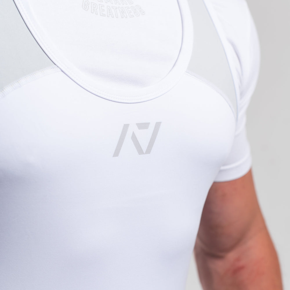 
                      
                        A7 IPF Approved Polar Luno singlet features extra lat mobility, side panel stitching to guide the squat depth level and curved panel design for a slimming look. The Women's cut singlet features a tapered waist and additional quad room. The IPF Approved Kit includes Luno Powerlifting Singlet, A7 Meet Shirt, A7 Zebra Wrist Wraps, A7 Deadlift Socks, Hourglass Knee Sleeves (Stiff Knee Sleeves and Rigor Mortis Knee Sleeves). All A7 Powerlifting Equipment shipping to UK, Norway, Switzerland and Iceland.
                      
                    