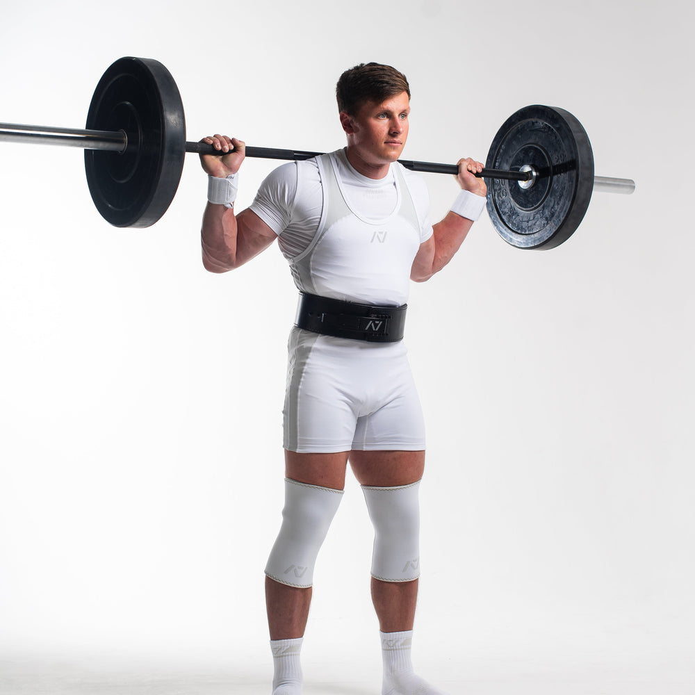 
                      
                        A7 IPF Approved Hourglass Knee Sleeves feature an hourglass-shaped centre taper fit to help provide knee compression while maintaining proper tightness around the calf and quad, offered in three stiffnesses (Flexi, Stiff and Rigor Mortis). Shop the full A7 Powerlifting IPF Approved Equipment collection. The IPF Approved Kit includes Powerlifting Singlet, A7 Meet Shirt, A7 Zebra Wrist Wraps and A7 Deadlift Socks. All A7 Powerlifting Equipment shipping to UK, Norway, Switzerland and Iceland.
                      
                    