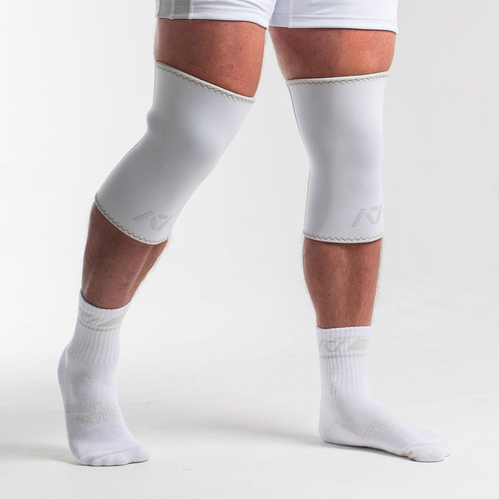 
                      
                        A7 IPF Approved Hourglass Knee Sleeves feature an hourglass-shaped centre taper fit to help provide knee compression while maintaining proper tightness around the calf and quad, offered in three stiffnesses (Flexi, Stiff and Rigor Mortis). Shop the full A7 Powerlifting IPF Approved Equipment collection. The IPF Approved Kit includes Powerlifting Singlet, A7 Meet Shirt, A7 Zebra Wrist Wraps and A7 Deadlift Socks. All A7 Powerlifting Equipment shipping to UK, Norway, Switzerland and Iceland.
                      
                    