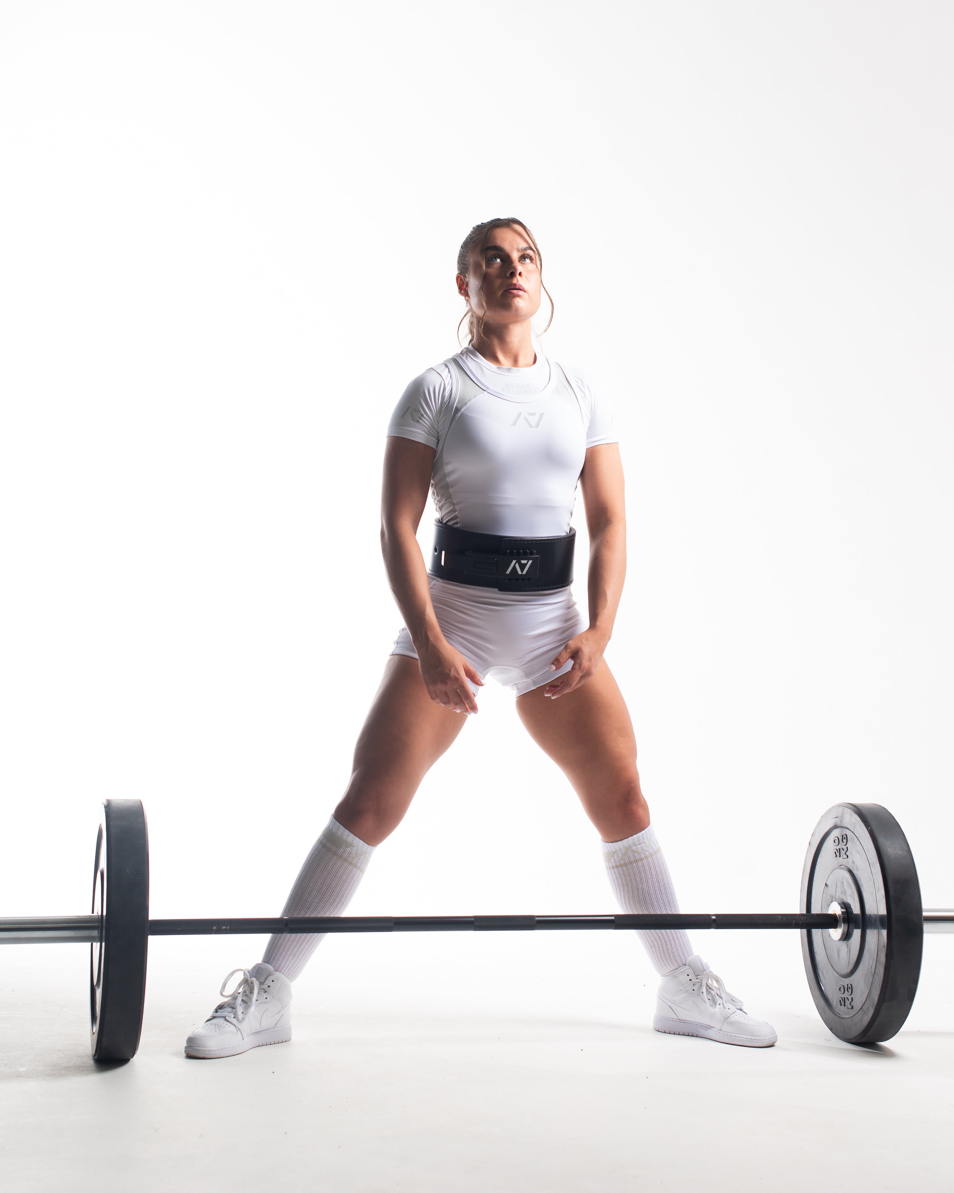 A7 IPF Approved Polar Luno singlet features extra lat mobility, side panel stitching to guide the squat depth level and curved panel design for a slimming look. The Women's cut singlet features a tapered waist and additional quad room. The IPF Approved Kit includes Luno Powerlifting Singlet, A7 Meet Shirt, A7 Zebra Wrist Wraps, A7 Deadlift Socks, Hourglass Knee Sleeves (Stiff Knee Sleeves and Rigor Mortis Knee Sleeves). All A7 Powerlifting Equipment shipping to UK, Norway, Switzerland and Iceland.