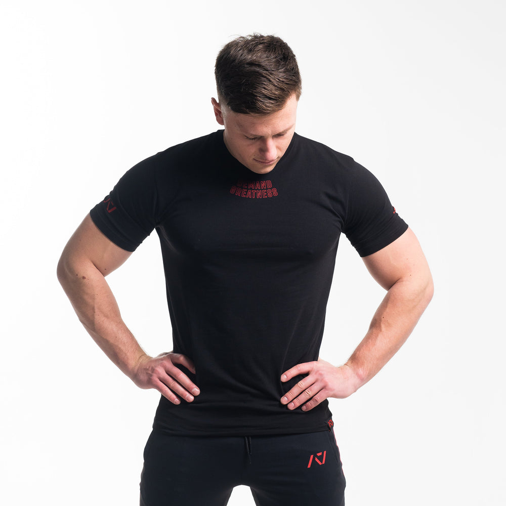 
                      
                        DG23 Red Dawn is our newmeet shirt design highlighting Demand Greatness with a double outline font to showcase your impact on the platform. The DG23 Meet Shirt is IPF Approved. Shop the full A7 Powerlifting IPF Approved Equipment collection. The IPF Approved Kit includes Powerlifting Singlet, A7 Meet Shirt, A7 Zebra Wrist Wraps, A7 Deadlift Socks, Hourglass Knee Sleeves (Stiff Knee Sleeves and Rigor Mortis Knee Sleeves). All A7 Powerlifting Equipment shipping to UK, Norway, Switzerland and Iceland.
                      
                    