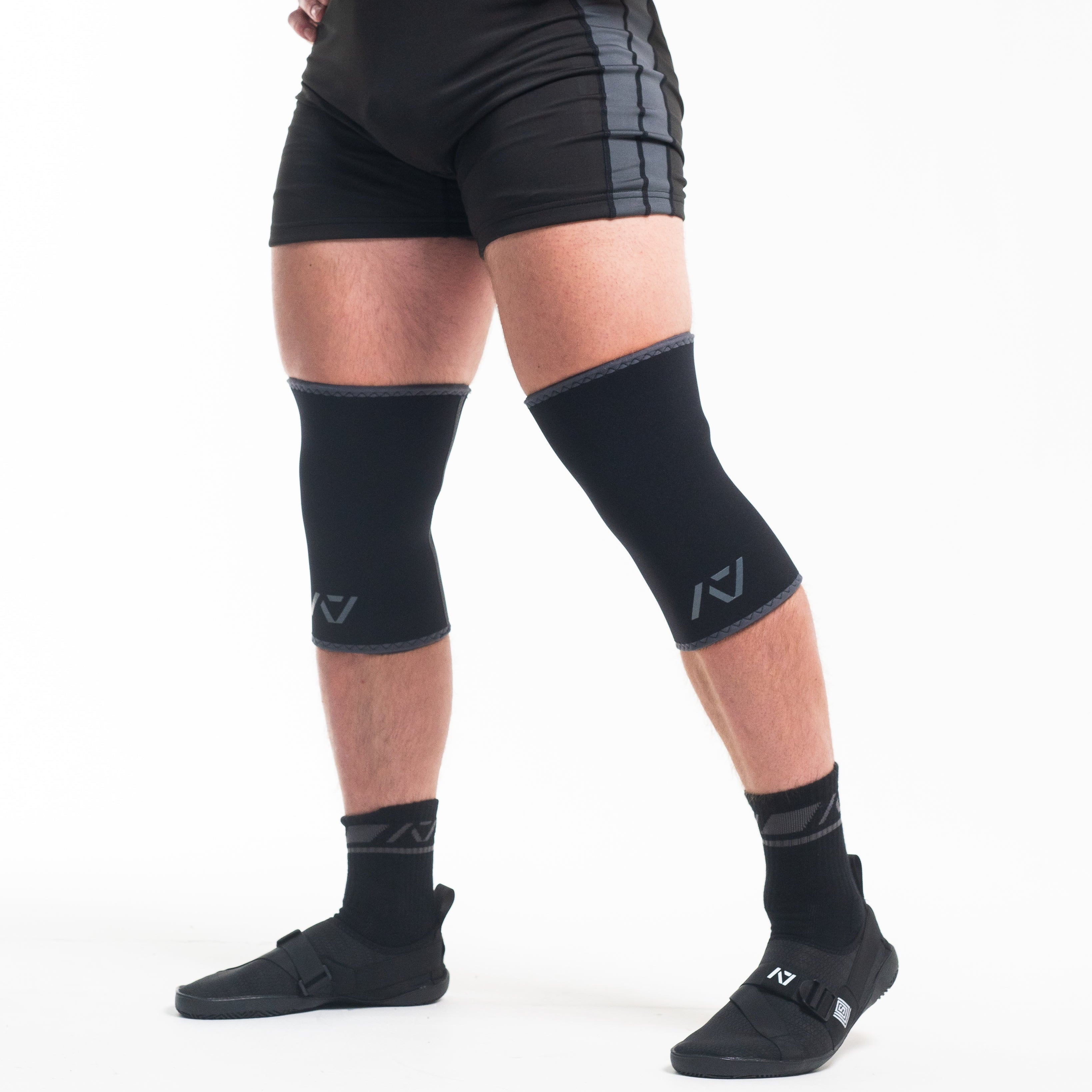 A7 IPF Approved Hourglass Knee Sleeves feature an hourglass-shaped centre taper fit to help provide knee compression while maintaining proper tightness around the calf and quad, offered in three stiffnesses (Flexi, Stiff and Rigor Mortis). Shop the full A7 Powerlifting IPF Approved Equipment collection. The IPF Approved Kit includes Powerlifting Singlet, A7 Meet Shirt, A7 Zebra Wrist Wraps and A7 Deadlift Socks. All A7 Powerlifting Equipment shipping to UK, Norway, Switzerland and Iceland. 