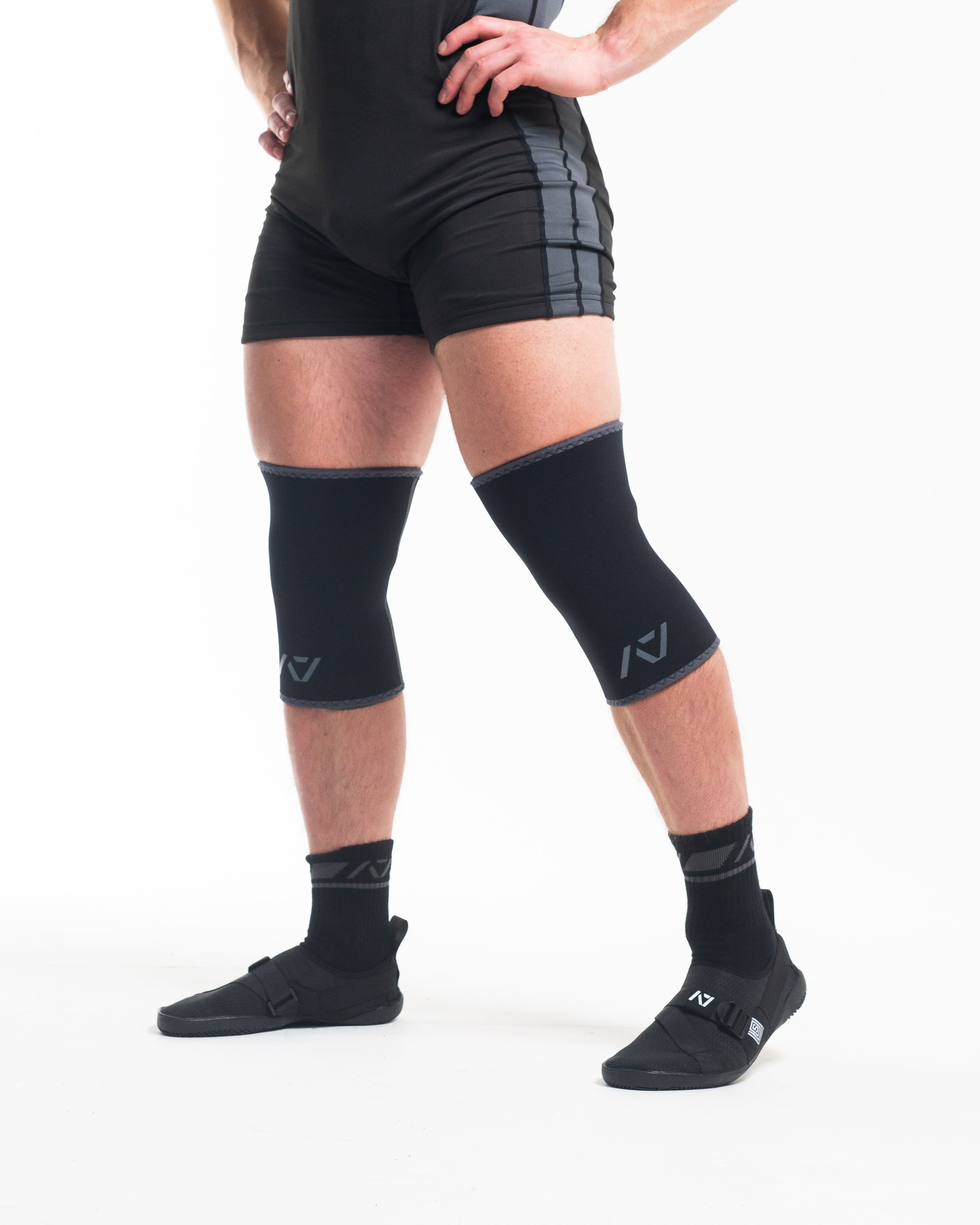 A7 IPF Approved Hourglass Knee Sleeves feature an hourglass-shaped centre taper fit to help provide knee compression while maintaining proper tightness around the calf and quad, offered in three stiffnesses (Flexi, Stiff and Rigor Mortis). Shop the full A7 Powerlifting IPF Approved Equipment collection. The IPF Approved Kit includes Powerlifting Singlet, A7 Meet Shirt, A7 Zebra Wrist Wraps and A7 Deadlift Socks. All A7 Powerlifting Equipment shipping to UK, Norway, Switzerland and Iceland. 