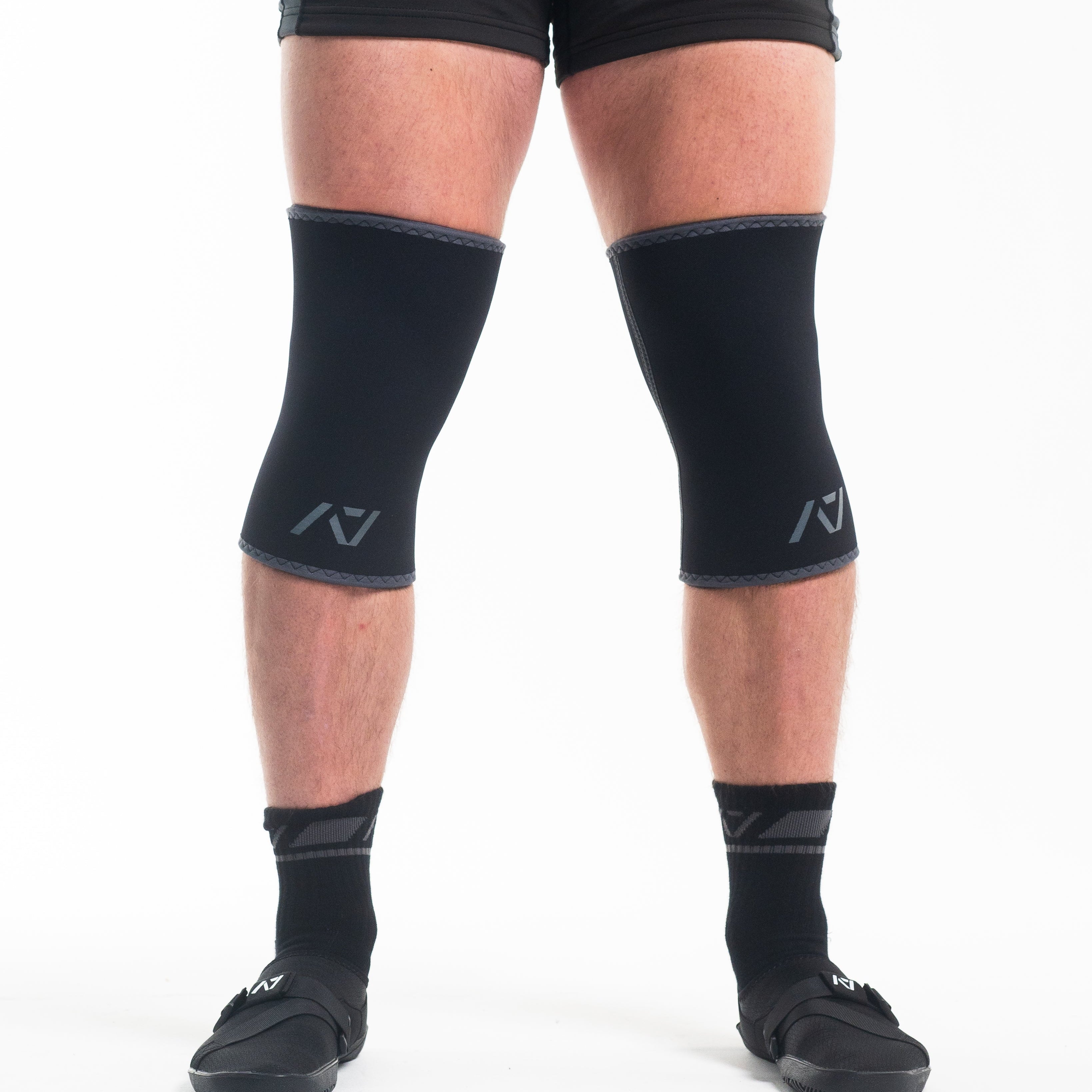 A7 IPF Approved Hourglass Knee Sleeves feature an hourglass-shaped centre taper fit to help provide knee compression while maintaining proper tightness around the calf and quad, offered in three stiffnesses (Flexi, Stiff and Rigor Mortis). Shop the full A7 Powerlifting IPF Approved Equipment collection. The IPF Approved Kit includes Powerlifting Singlet, A7 Meet Shirt, A7 Zebra Wrist Wraps and A7 Deadlift Socks. All A7 Powerlifting Equipment shipping to UK, Norway, Switzerland and Iceland. 