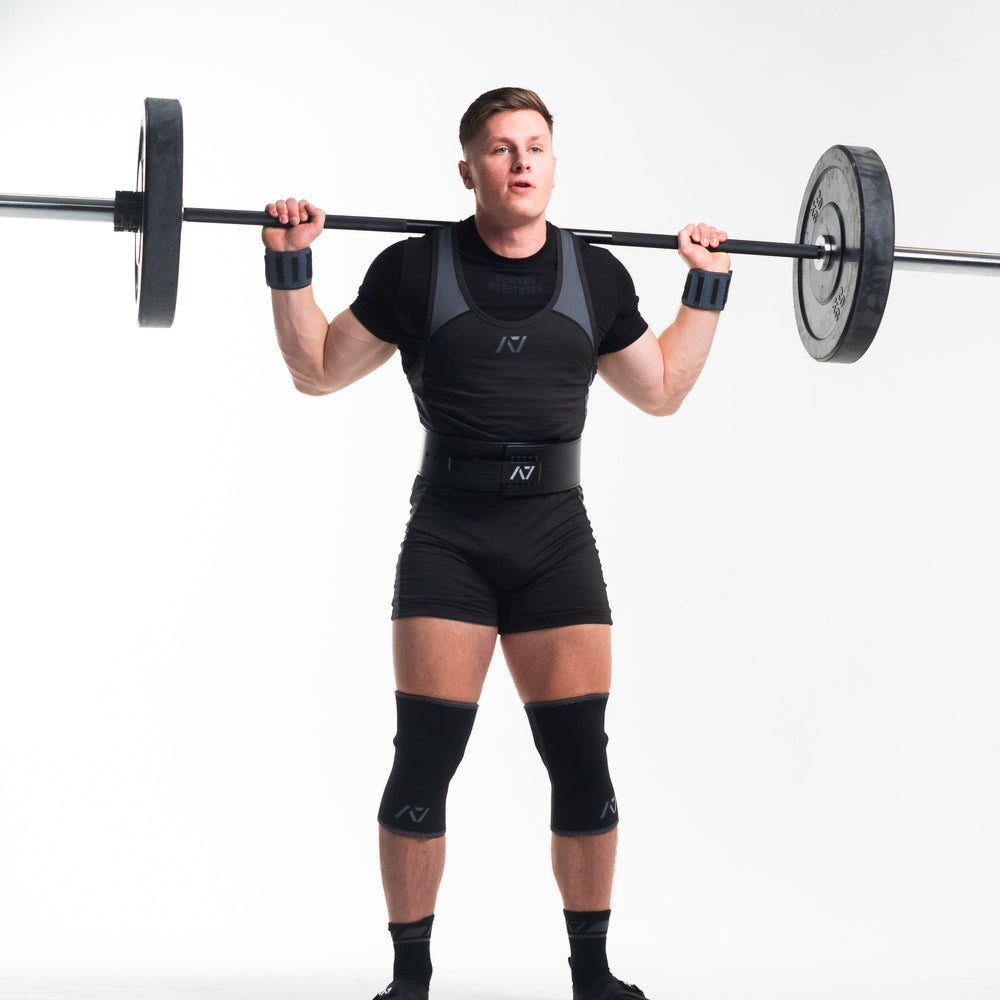 
                      
                        A7 IPF Approved Hourglass Knee Sleeves feature an hourglass-shaped centre taper fit to help provide knee compression while maintaining proper tightness around the calf and quad, offered in three stiffnesses (Flexi, Stiff and Rigor Mortis). Shop the full A7 Powerlifting IPF Approved Equipment collection. The IPF Approved Kit includes Powerlifting Singlet, A7 Meet Shirt, A7 Zebra Wrist Wraps and A7 Deadlift Socks. All A7 Powerlifting Equipment shipping to UK, Norway, Switzerland and Iceland. 
                      
                    
