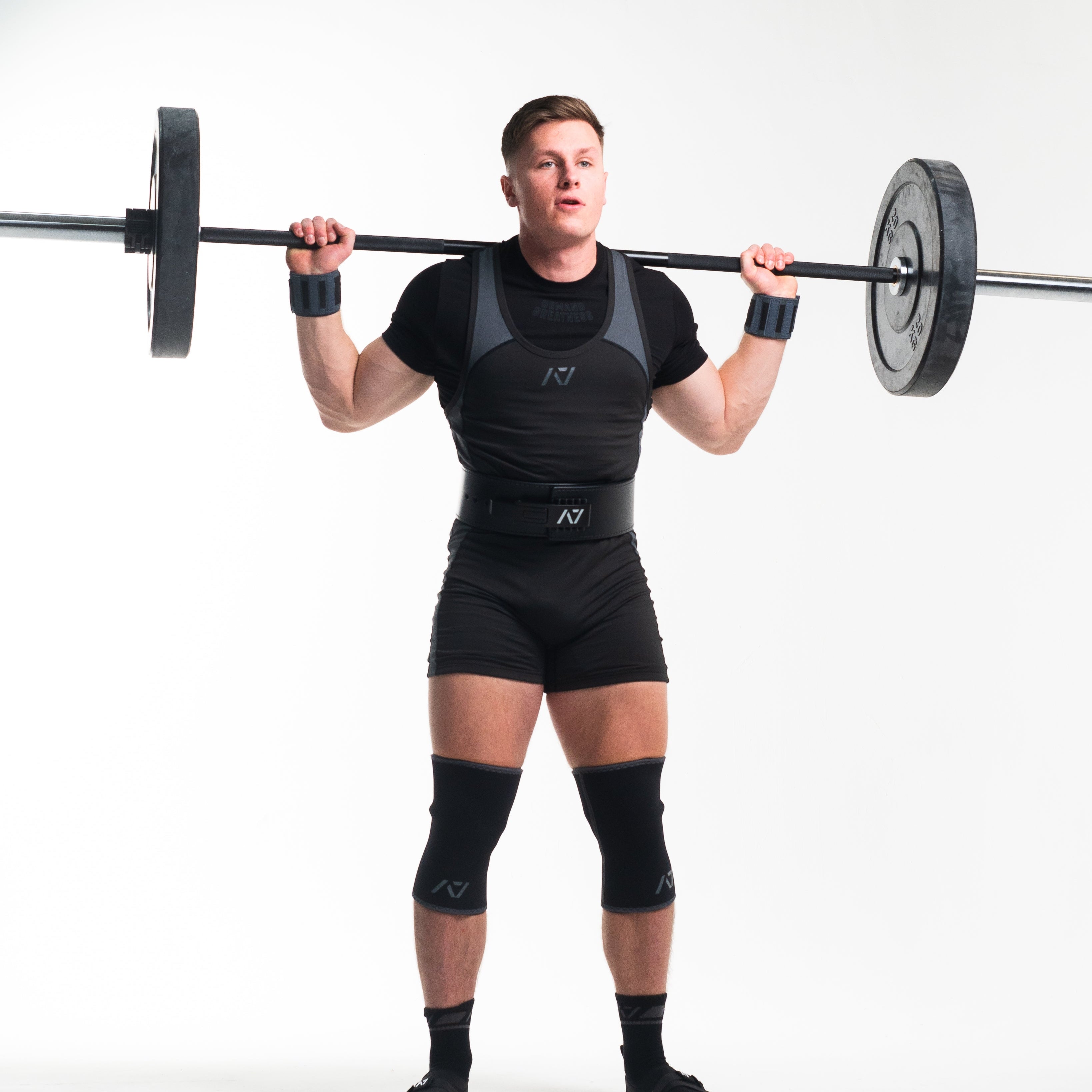 A7 IPF Approved Hourglass Knee Sleeves feature an hourglass-shaped centre taper fit to help provide knee compression while maintaining proper tightness around the calf and quad, offered in three stiffnesses (Flexi, Stiff and Rigor Mortis). Shop the full A7 Powerlifting IPF Approved Equipment collection. The IPF Approved Kit includes Powerlifting Singlet, A7 Meet Shirt, A7 Zebra Wrist Wraps and A7 Deadlift Socks. All A7 Powerlifting Equipment shipping to UK, Norway, Switzerland and Iceland. 