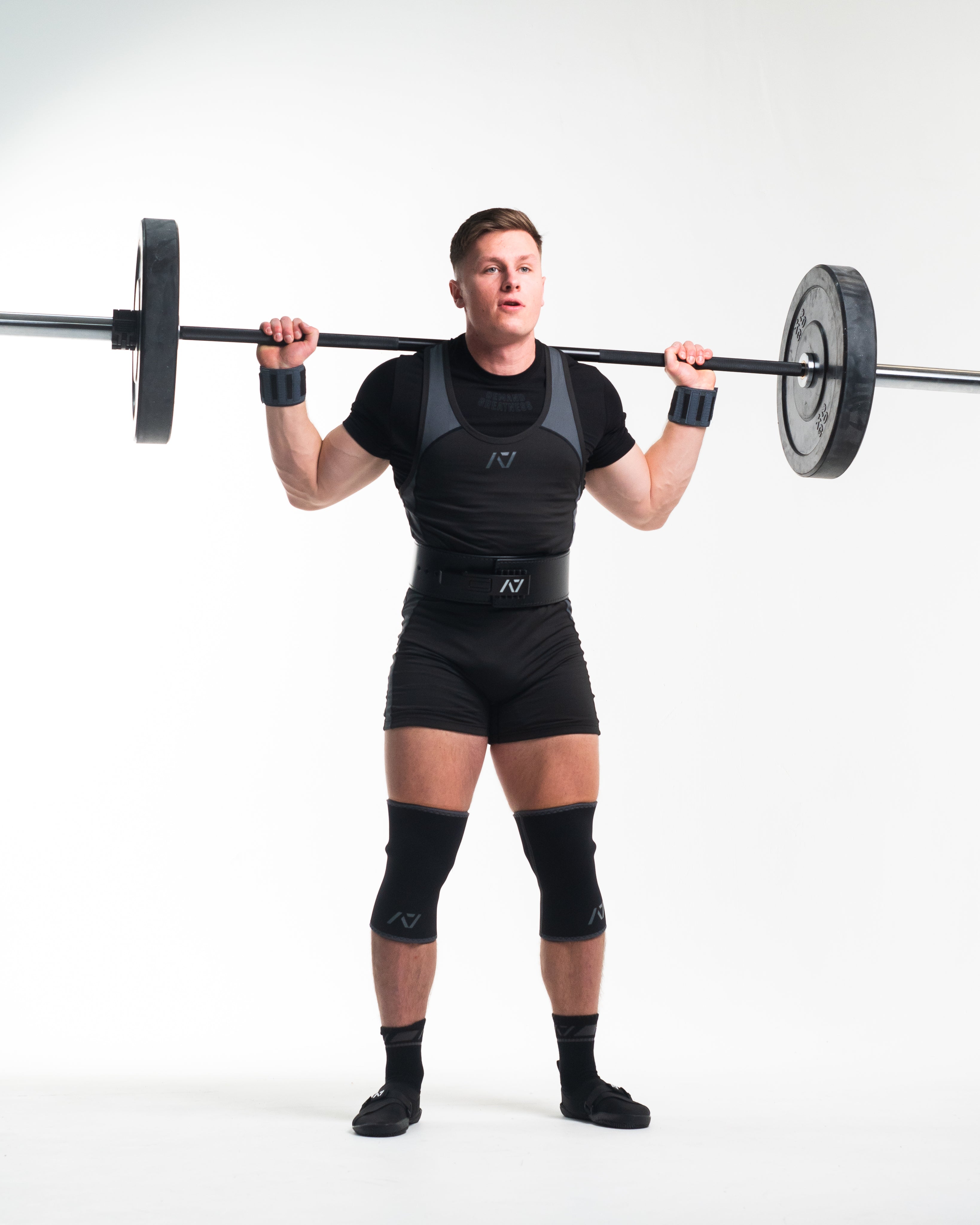 A7 IPF Approved Hourglass Knee Sleeves feature an hourglass-shaped centre taper fit to help provide knee compression while maintaining proper tightness around the calf and quad, offered in three stiffnesses (Flexi, Stiff and Rigor Mortis). Shop the full A7 Powerlifting IPF Approved Equipment collection. The IPF Approved Kit includes Powerlifting Singlet, A7 Meet Shirt, A7 Zebra Wrist Wraps and A7 Deadlift Socks. All A7 Powerlifting Equipment shipping to UK, Norway, Switzerland and Iceland. 