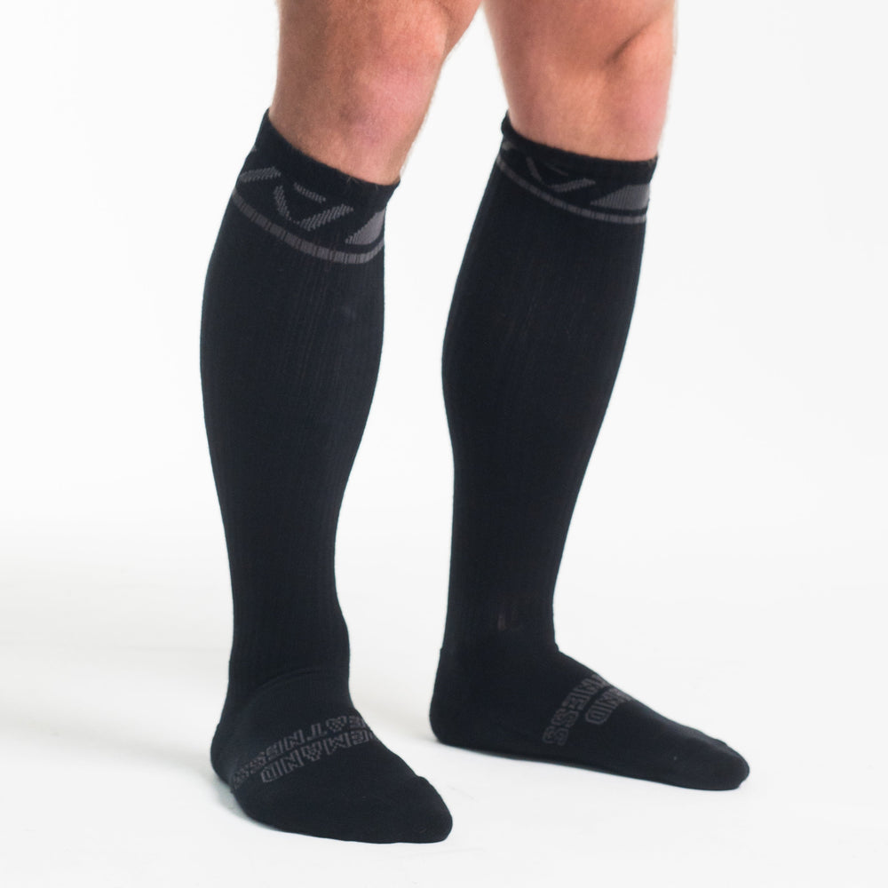 A7 Shadow Stone Deadlift socks are designed specifically for pulls and keep your shins protected from scrapes. A7 deadlift socks are a perfect pair to wear in training or powerlifting competition. The IPF Approved Kit includes Powerlifting Singlet, A7 Meet Shirt, A7 Zebra Wrist Wraps, A7 Deadlift Socks, Hourglass Knee Sleeves (Stiff Knee Sleeves and Rigor Mortis Knee Sleeves). All A7 Powerlifting Equipment shipping to UK, Norway, Switzerland and Iceland.