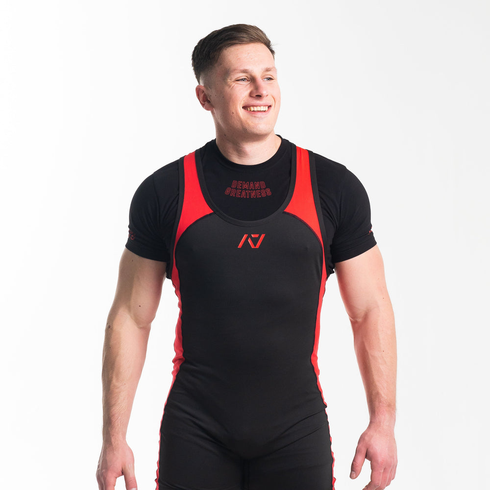 
                      
                        A7 IPF Approved Red Dawn Luno singlet features extra lat mobility, side panel stitching to guide the squat depth level and curved panel design for a slimming look. The Women's cut singlet features a tapered waist and additional quad room. The IPF Approved Kit includes Luno Powerlifting Singlet, A7 Meet Shirt, A7 Zebra Wrist Wraps, A7 Deadlift Socks, Hourglass Knee Sleeves (Stiff Knee Sleeves and Rigor Mortis Knee Sleeves). All A7 Powerlifting Equipment shipping to UK, Norway, Switzerland and Iceland.
                      
                    