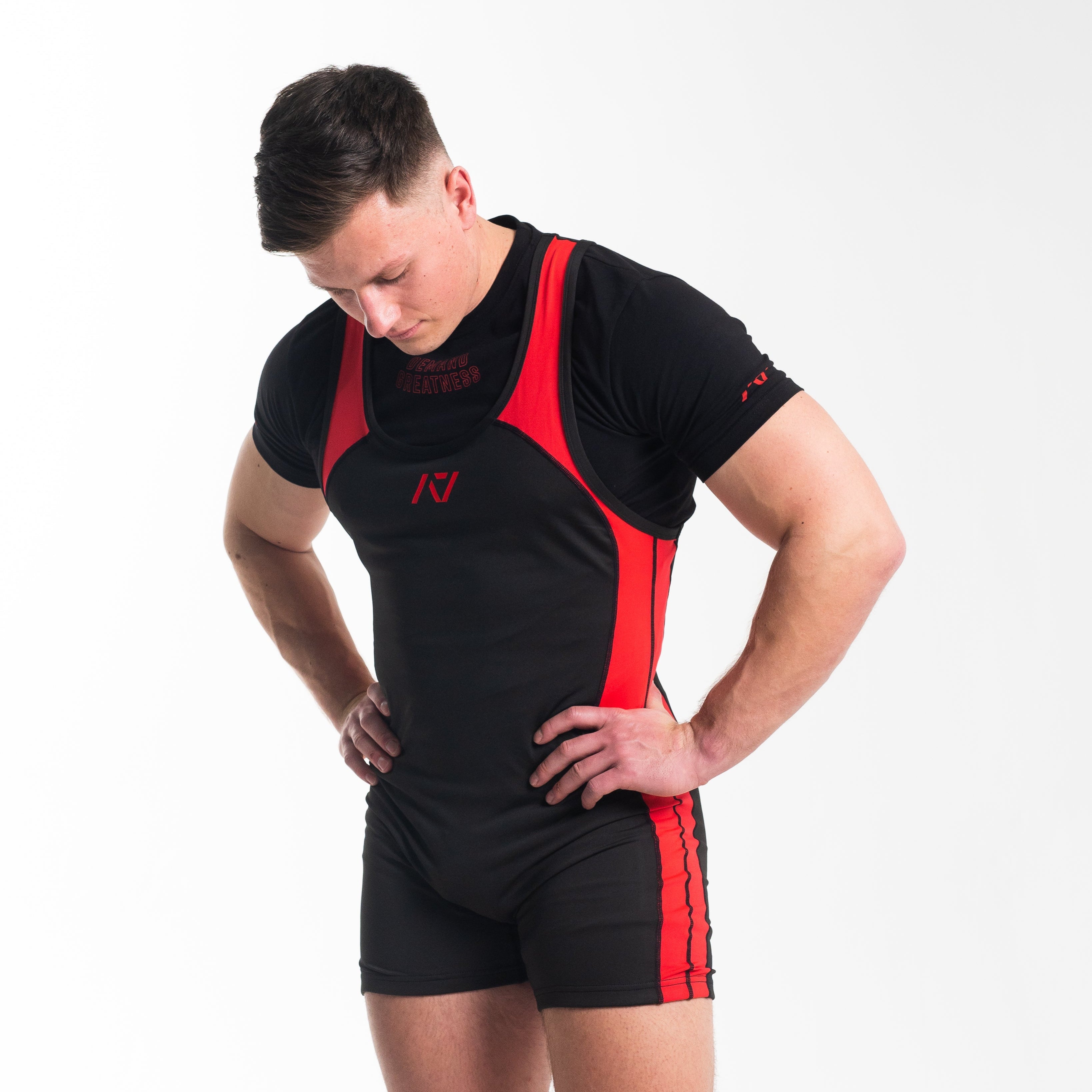 A7 IPF Approved Red Dawn Luno singlet features extra lat mobility, side panel stitching to guide the squat depth level and curved panel design for a slimming look. The Women's cut singlet features a tapered waist and additional quad room. The IPF Approved Kit includes Luno Powerlifting Singlet, A7 Meet Shirt, A7 Zebra Wrist Wraps, A7 Deadlift Socks, Hourglass Knee Sleeves (Stiff Knee Sleeves and Rigor Mortis Knee Sleeves). All A7 Powerlifting Equipment shipping to UK, Norway, Switzerland and Iceland.