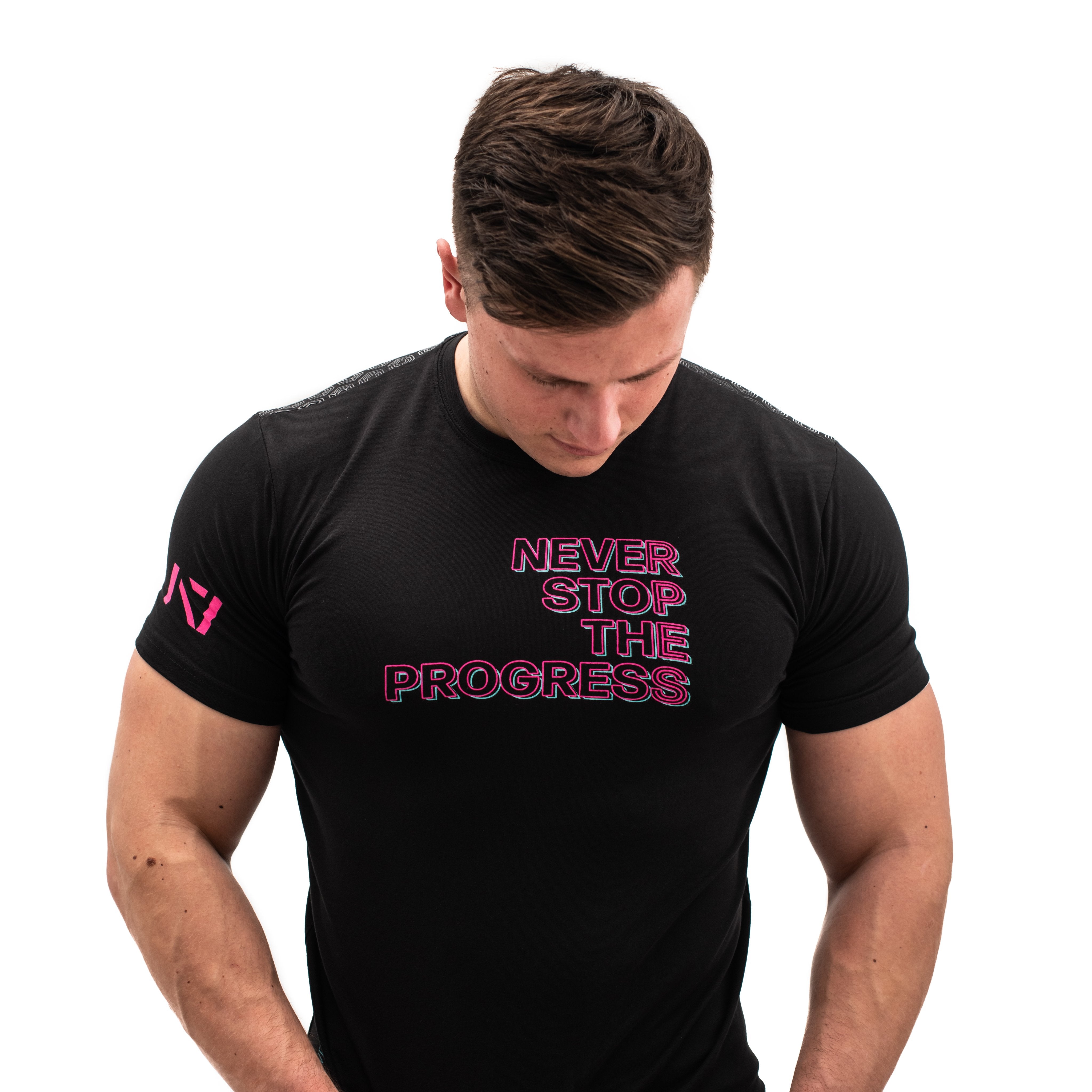 RPES Bar Grip T-shirt, great as a squat shirt. Purchase RPES Bar Grip tshirt UK from A7 UK. Purchase RPES Bar Grip Shirt in Europe from A7 UK. No more chalk and no more sliding. Best Bar Grip Tshirts, shipping to UK and Europe from A7 UK. RPES is our classic black on black shirt design! The best Powerlifting apparel for all your workouts. Available in UK and Europe including France, Italy, Germany, Sweden and Poland