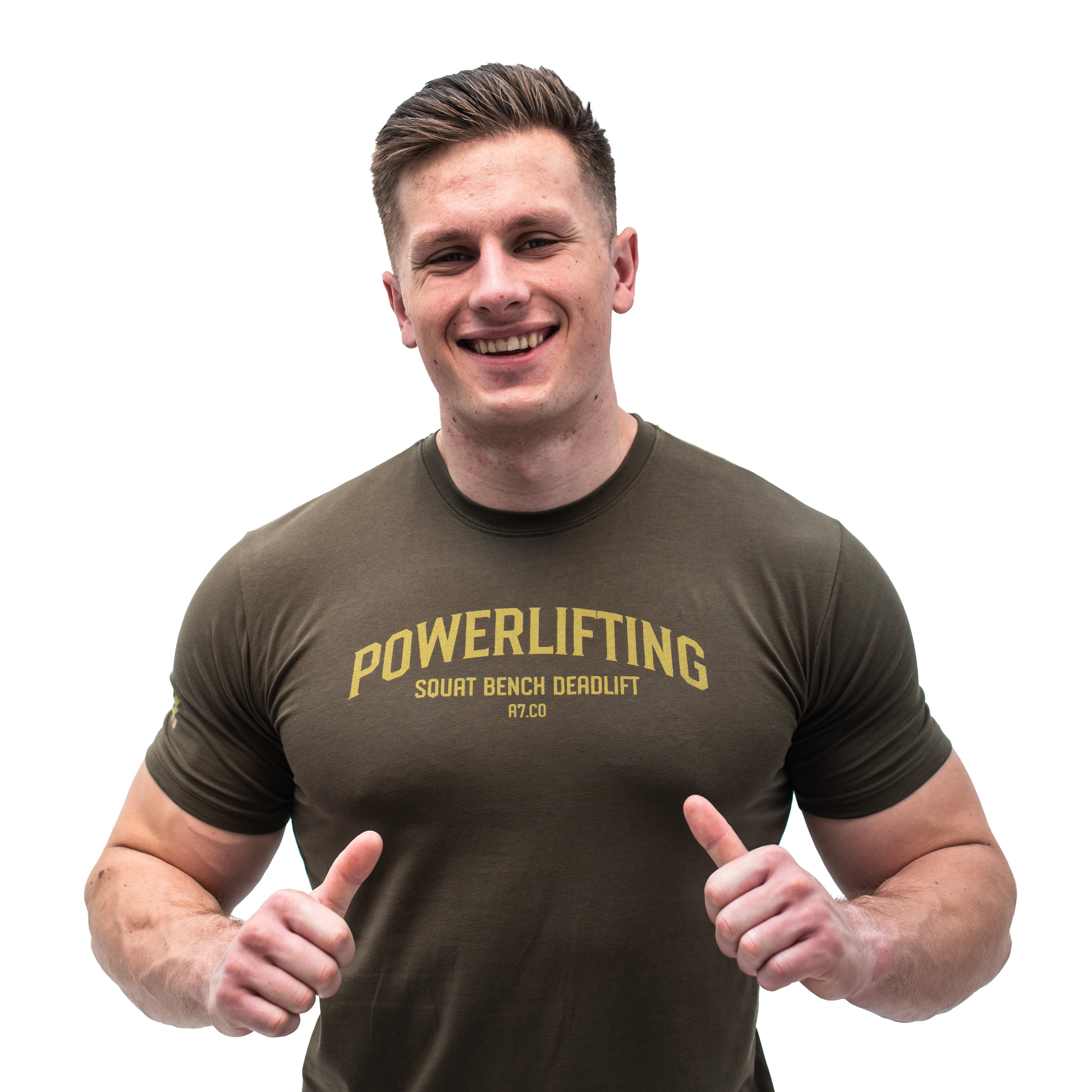 Powerlifting Military Bar Grip T-shirt, great as a squat shirt. Purchase Powerlifting Military Bar Grip tshirt UK from A7 UK or A7 Europe. No more chalk and no more sliding. Best Bar Grip Tshirts, shipping to UK and Europe from A7 UK or A7 Europe. The best Powerlifting apparel for all your workouts. Available in UK and Europe including France, Italy, Germany, Sweden and Poland